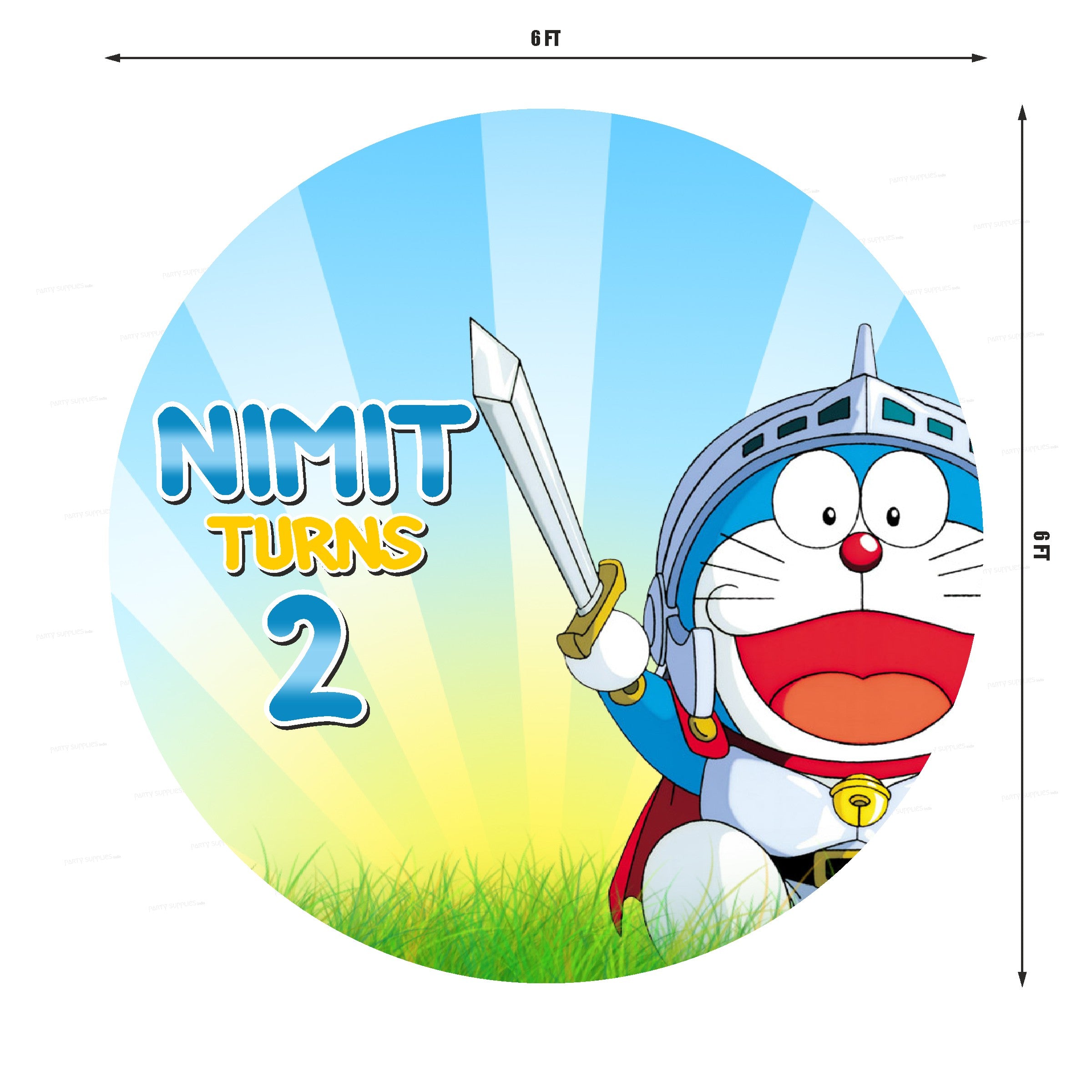 Doraemon Theme Round Backdrop - image 2 of 4 | Party Supplies India