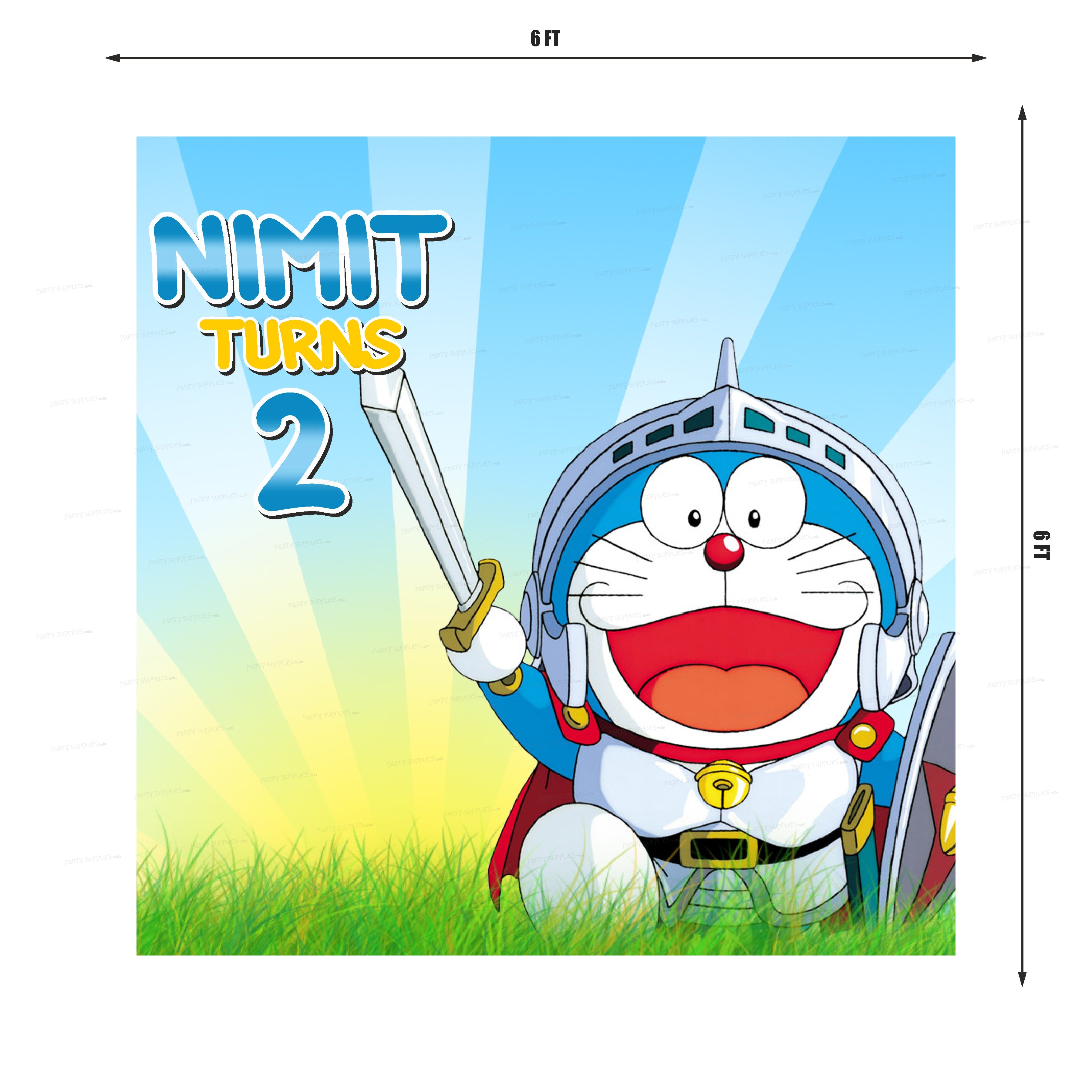 Doraemon Theme Square Backdrop