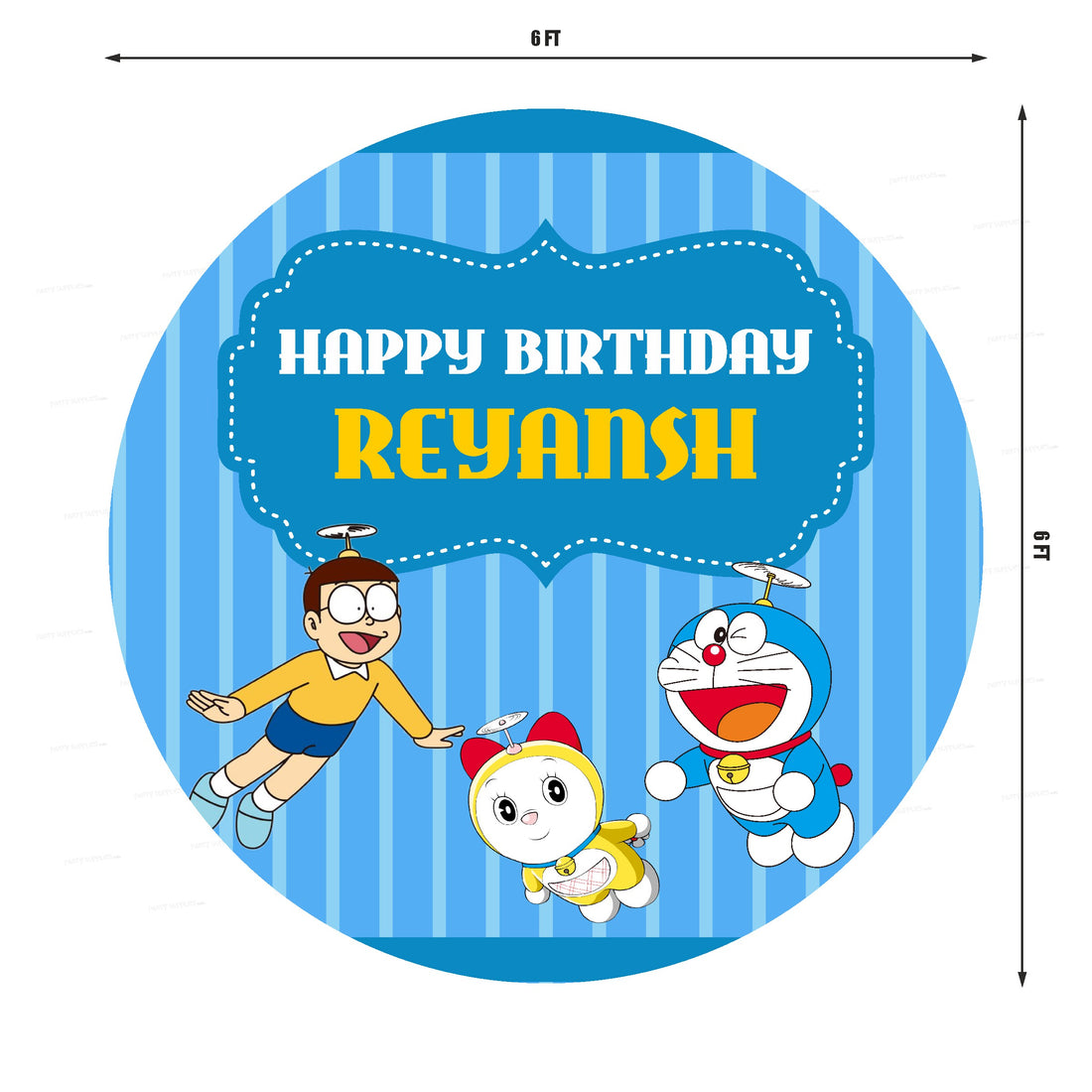 Doraemon Theme Customized Round Backdrop