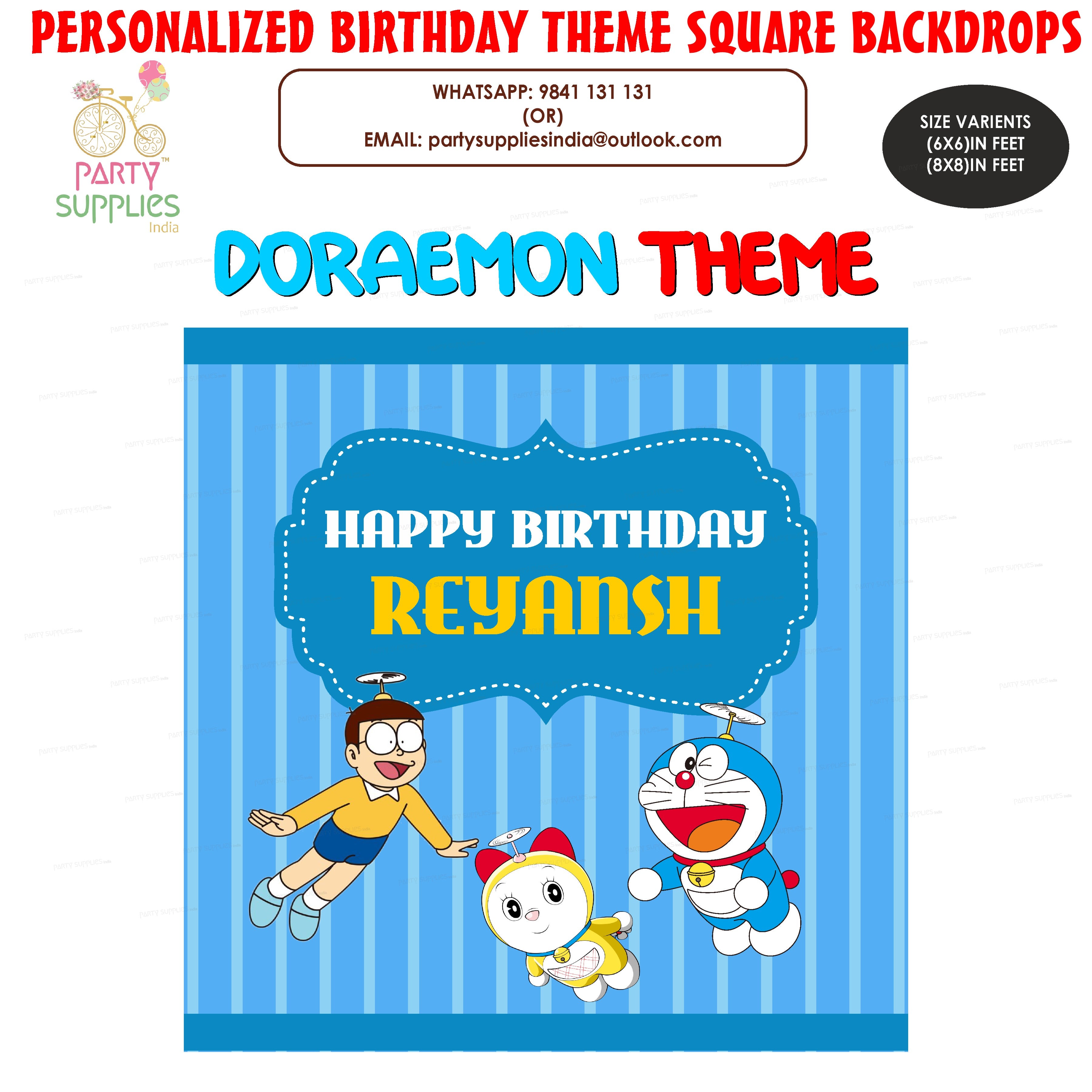 Doraemon Theme Customized Square Backdrop