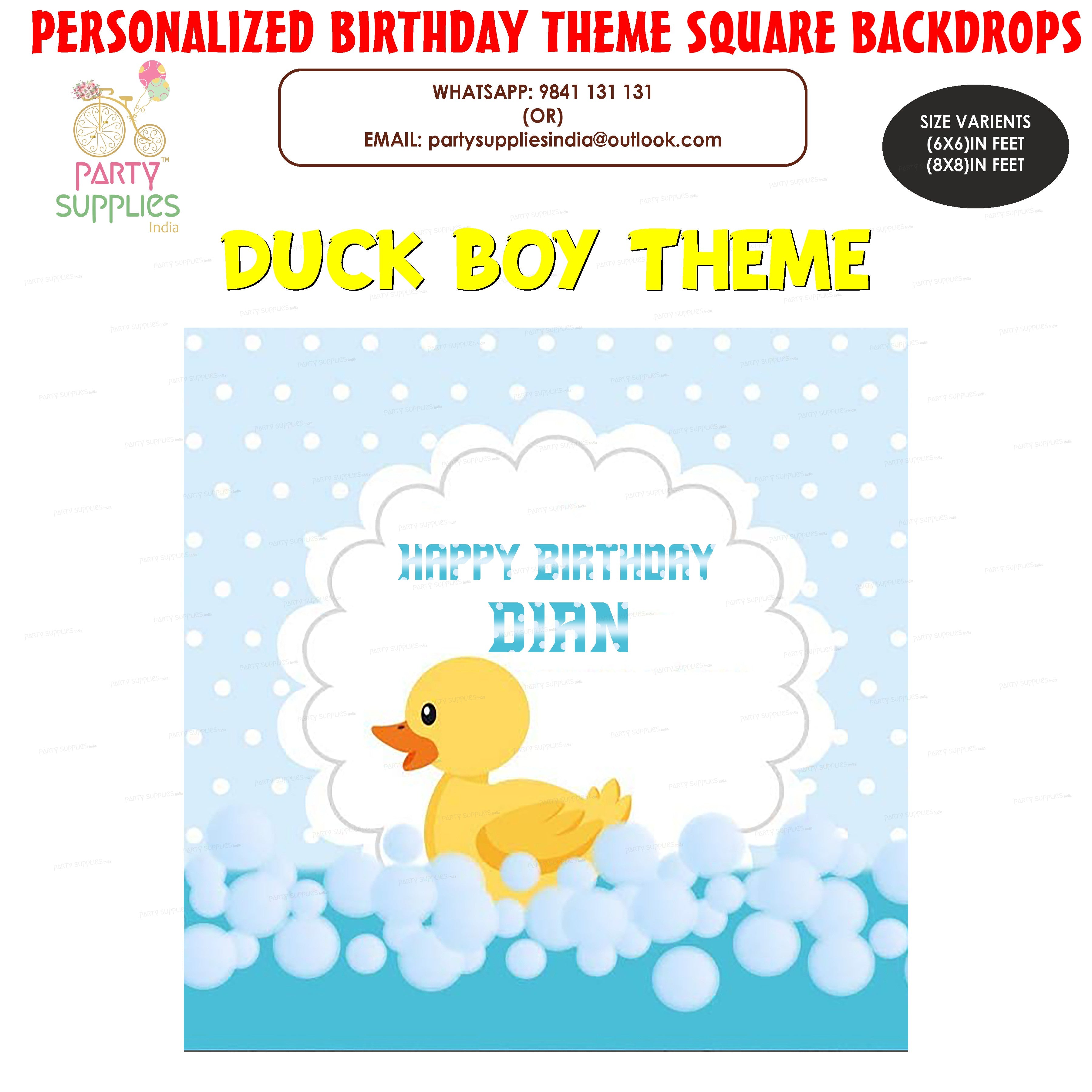 Duck Theme Boy Square Backdrop