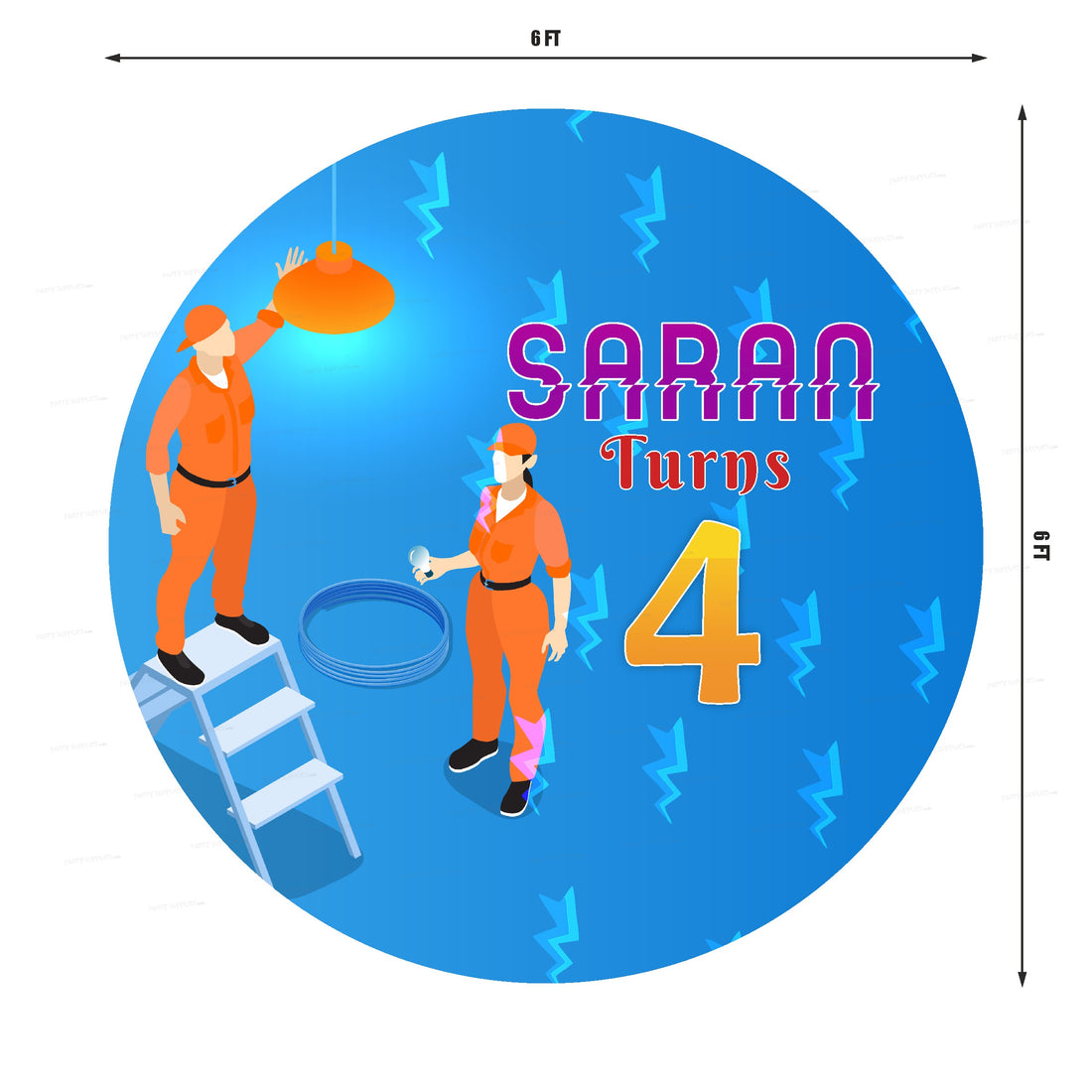 Electrician Theme Round Backdrop