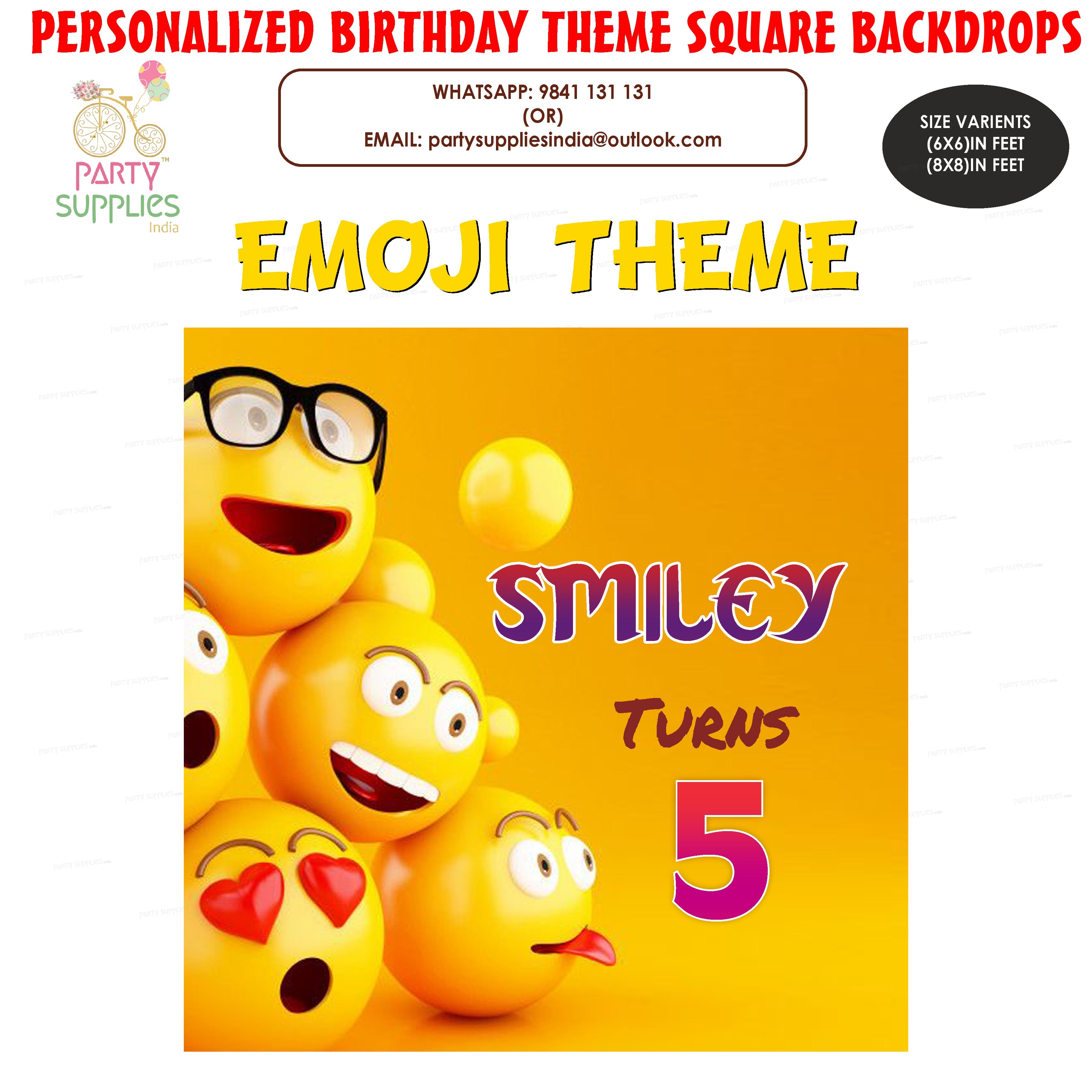 Emoji Theme Square Backdrop