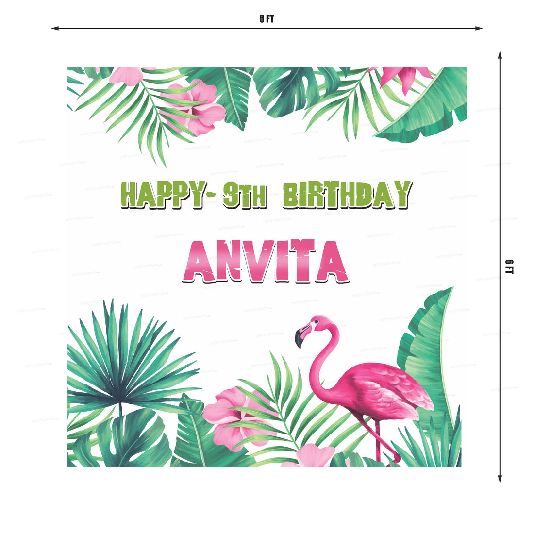 Flamingo Theme Square Backdrop