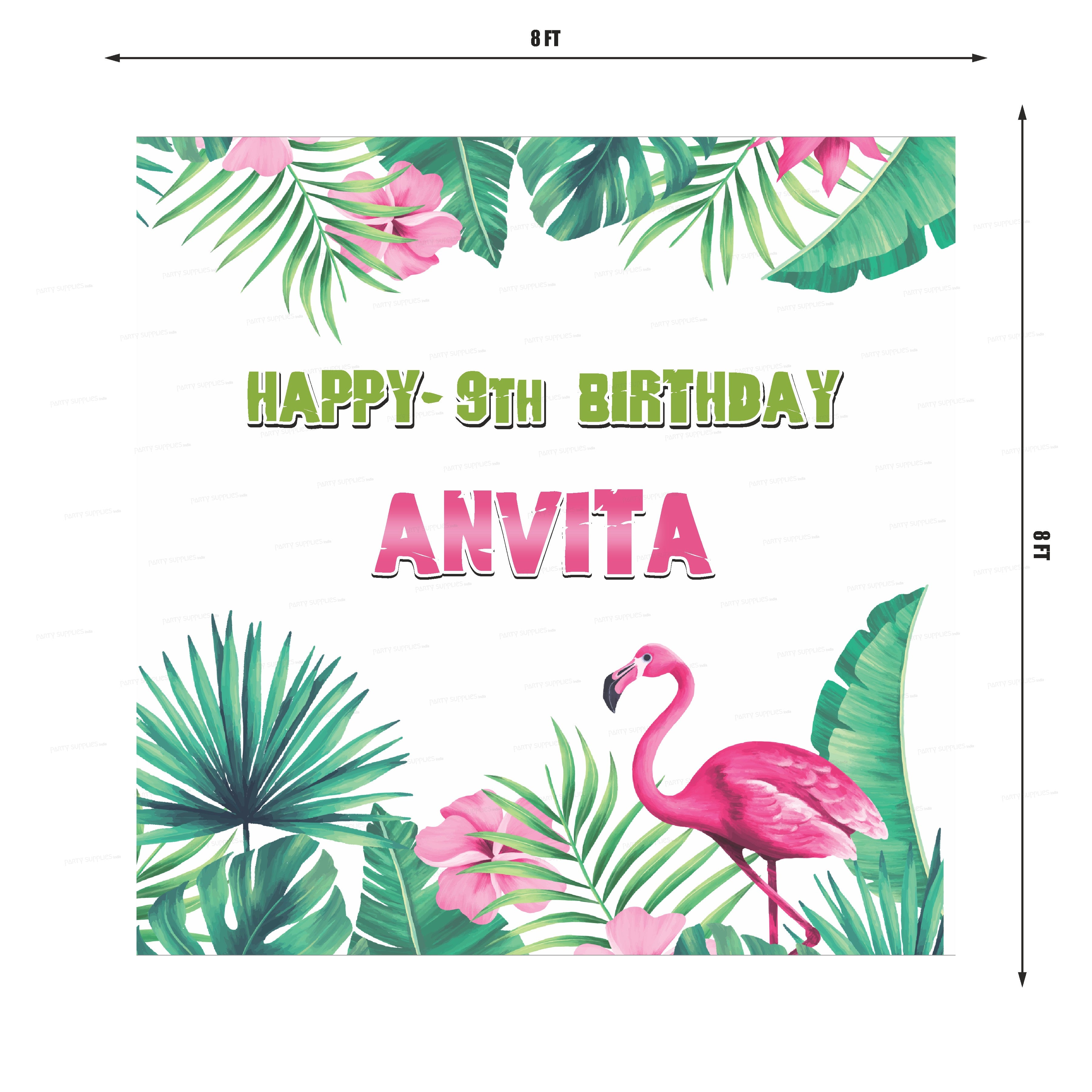 Flamingo Theme Square Backdrop