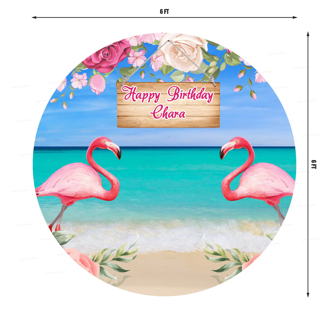 Flamingo Theme Customized Round Backdrop