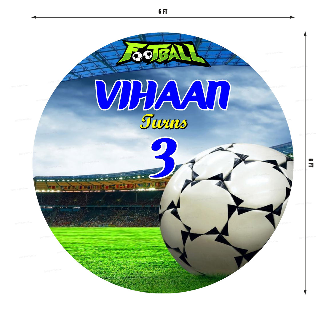 Football Theme Round Backdrop