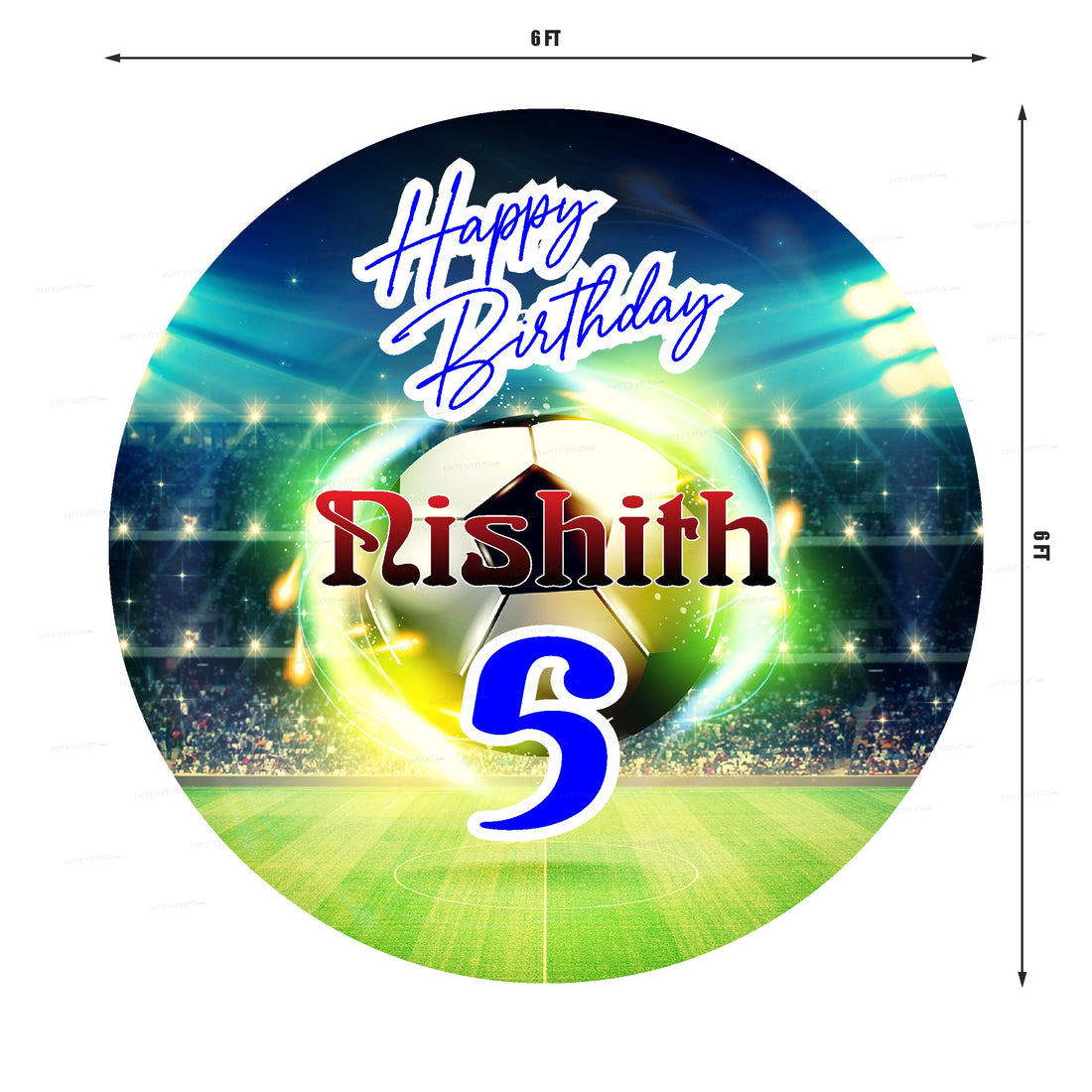 Football Theme Customized Round Backdrop