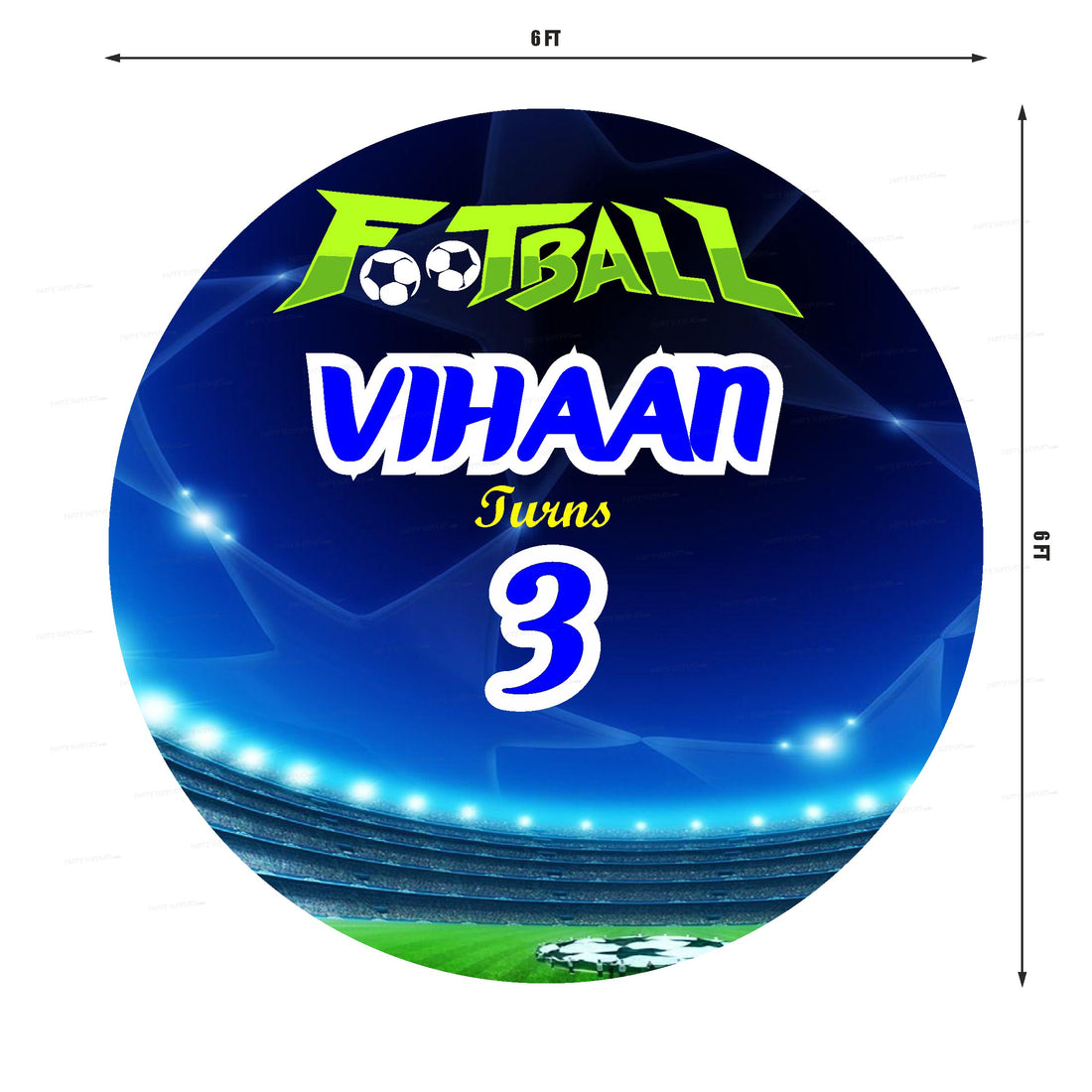 Football Theme Personalized Round Backdrop