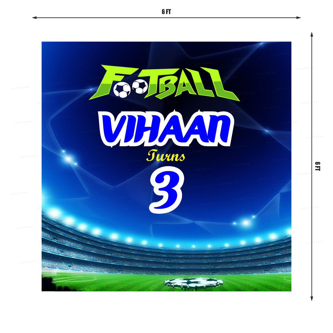 Football Theme Personalized Square Backdrop