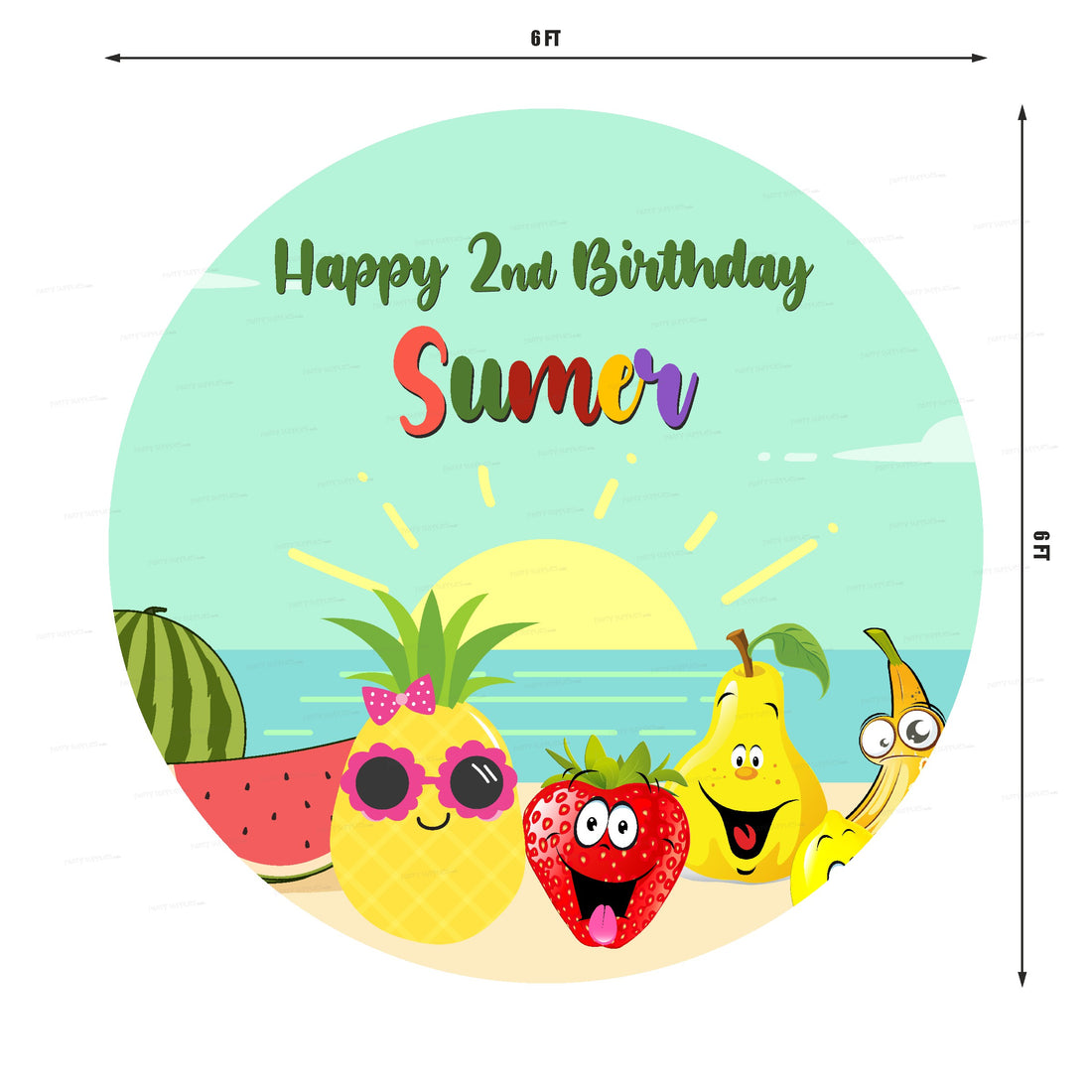 Fruits Theme Round Backdrop
