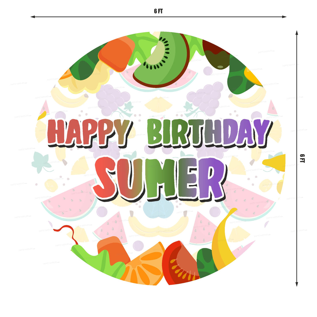 Fruits Theme Customized Round Backdrop