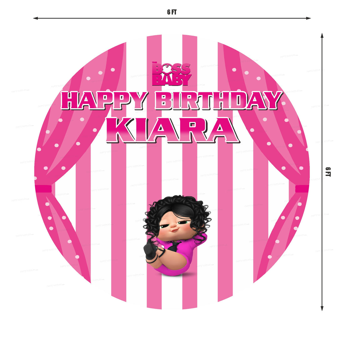 Girl Boss Baby Theme Round Backdrop