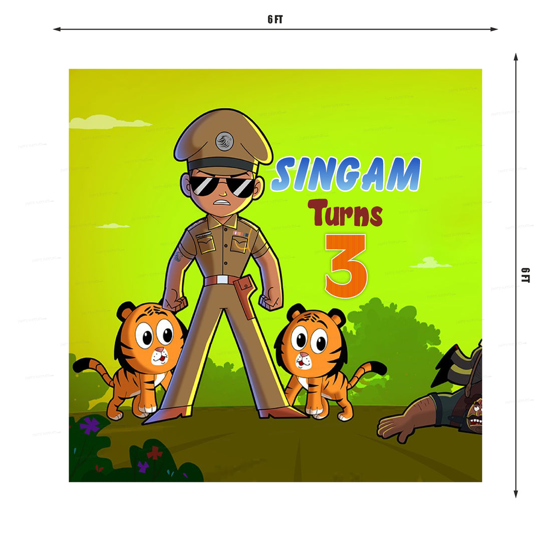 Little Singham Theme Square Backdrop
