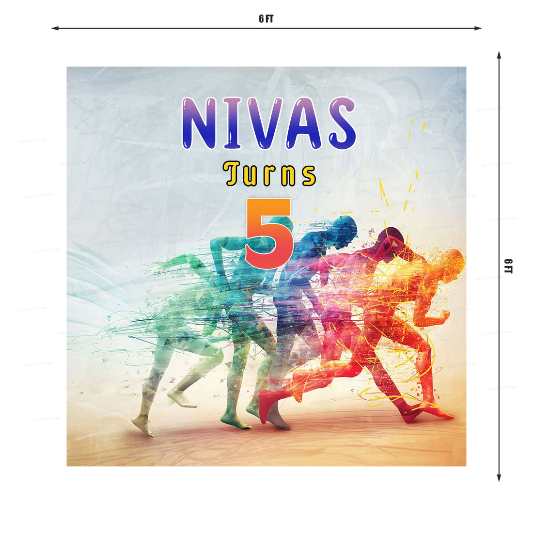 Marathon Theme Square Backdrop