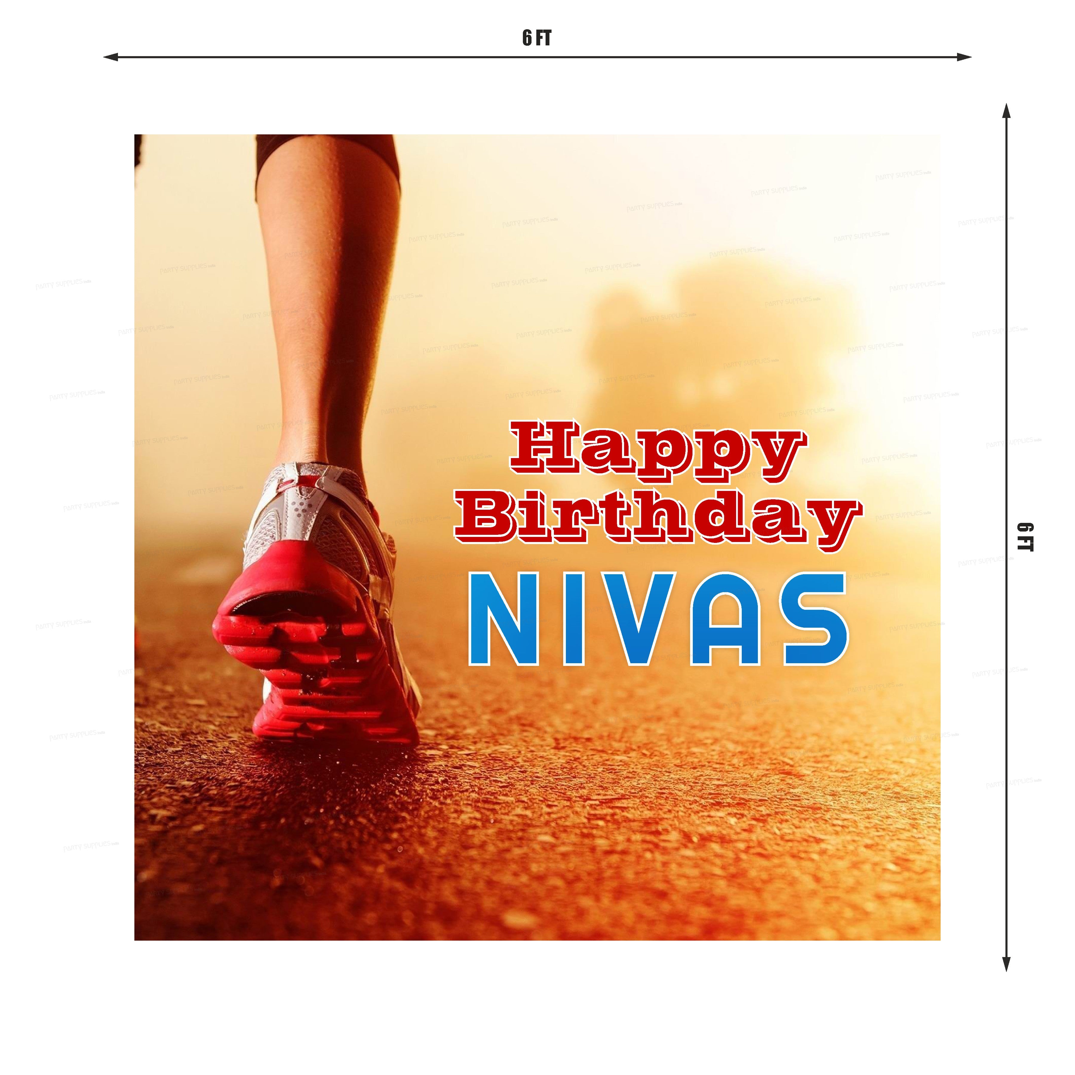 Marathon Theme Customized Square Backdrop - image 2 of 3 | Party Supplies India