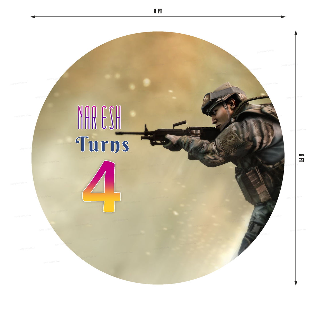 Military Theme Round Backdrop