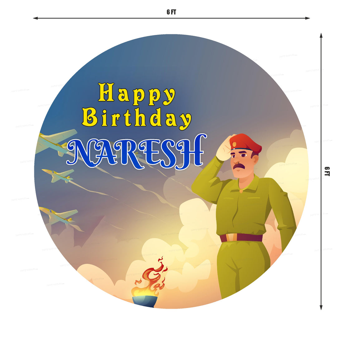 Military Theme Customized Round Backdrop