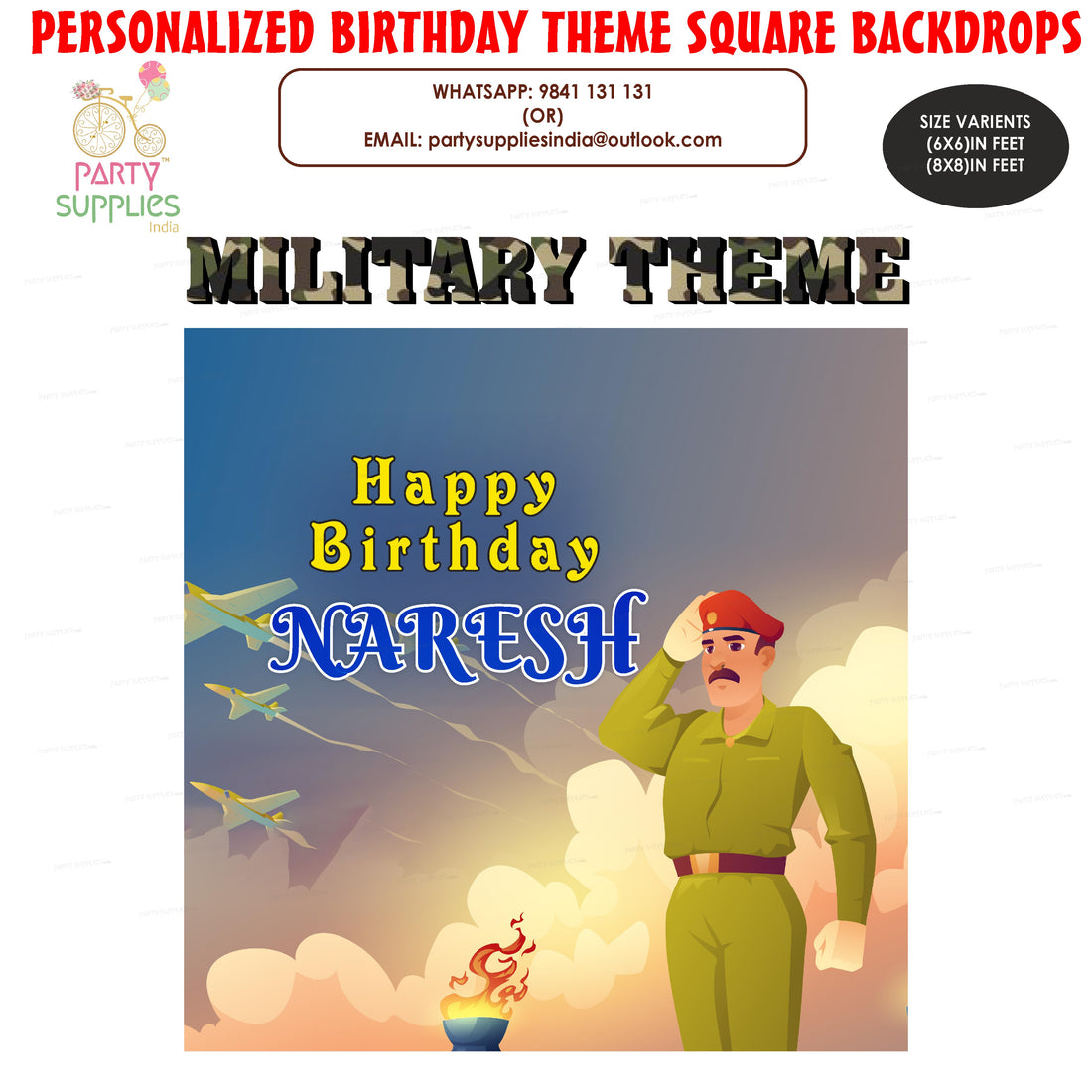 PSI Military Theme Customized Square Backdrop
