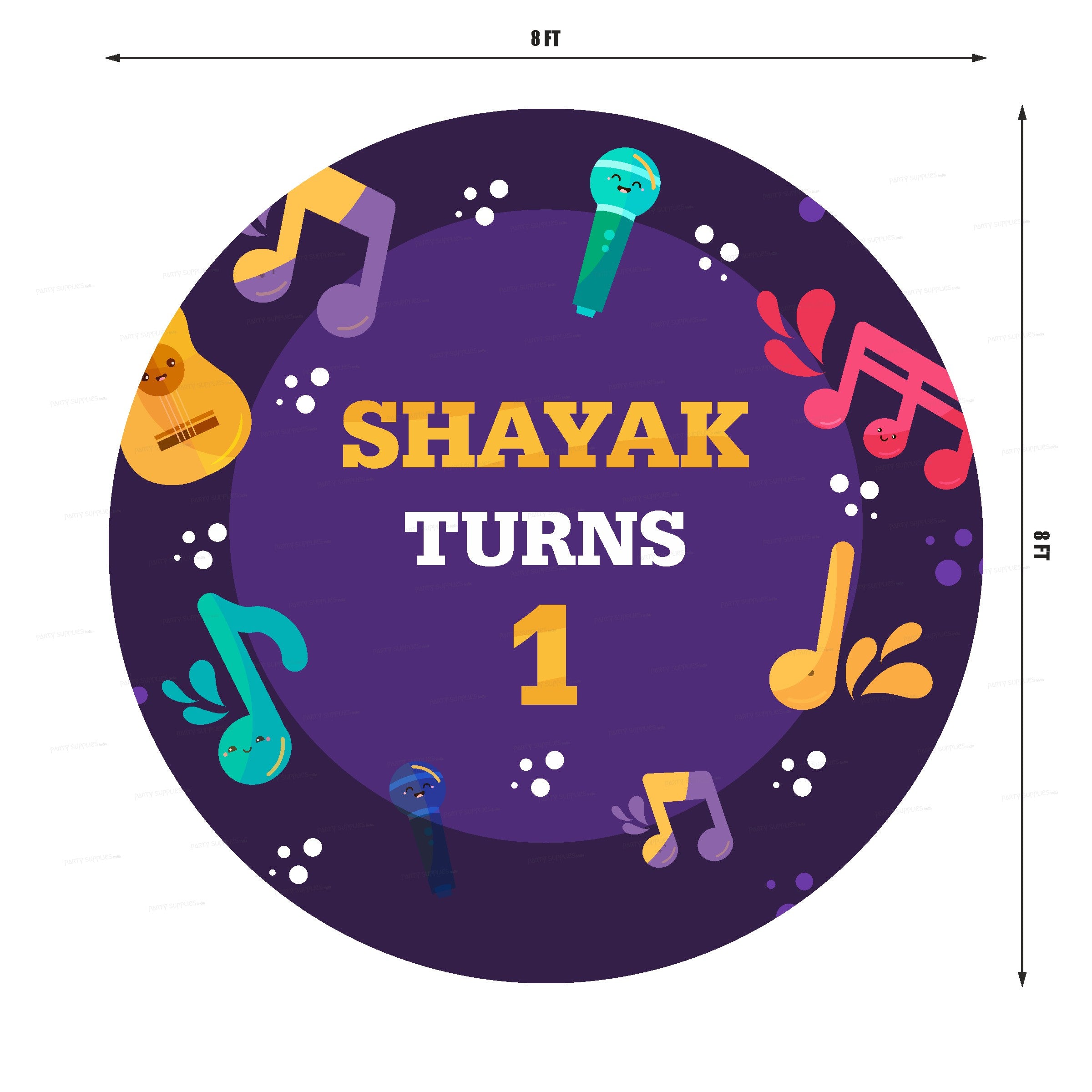 Music Theme Classic Round Backdrop