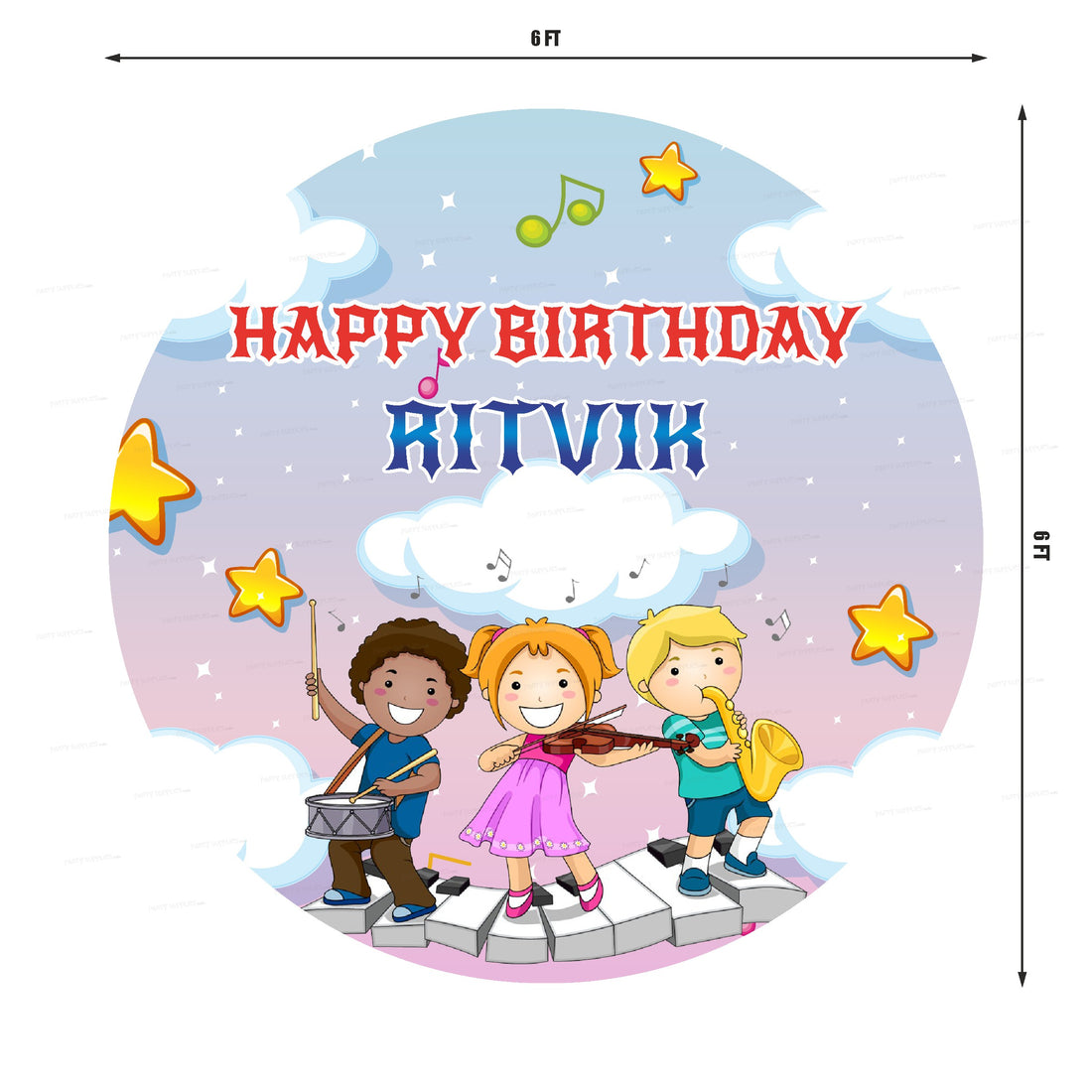 Music Theme Customized Round Backdrop