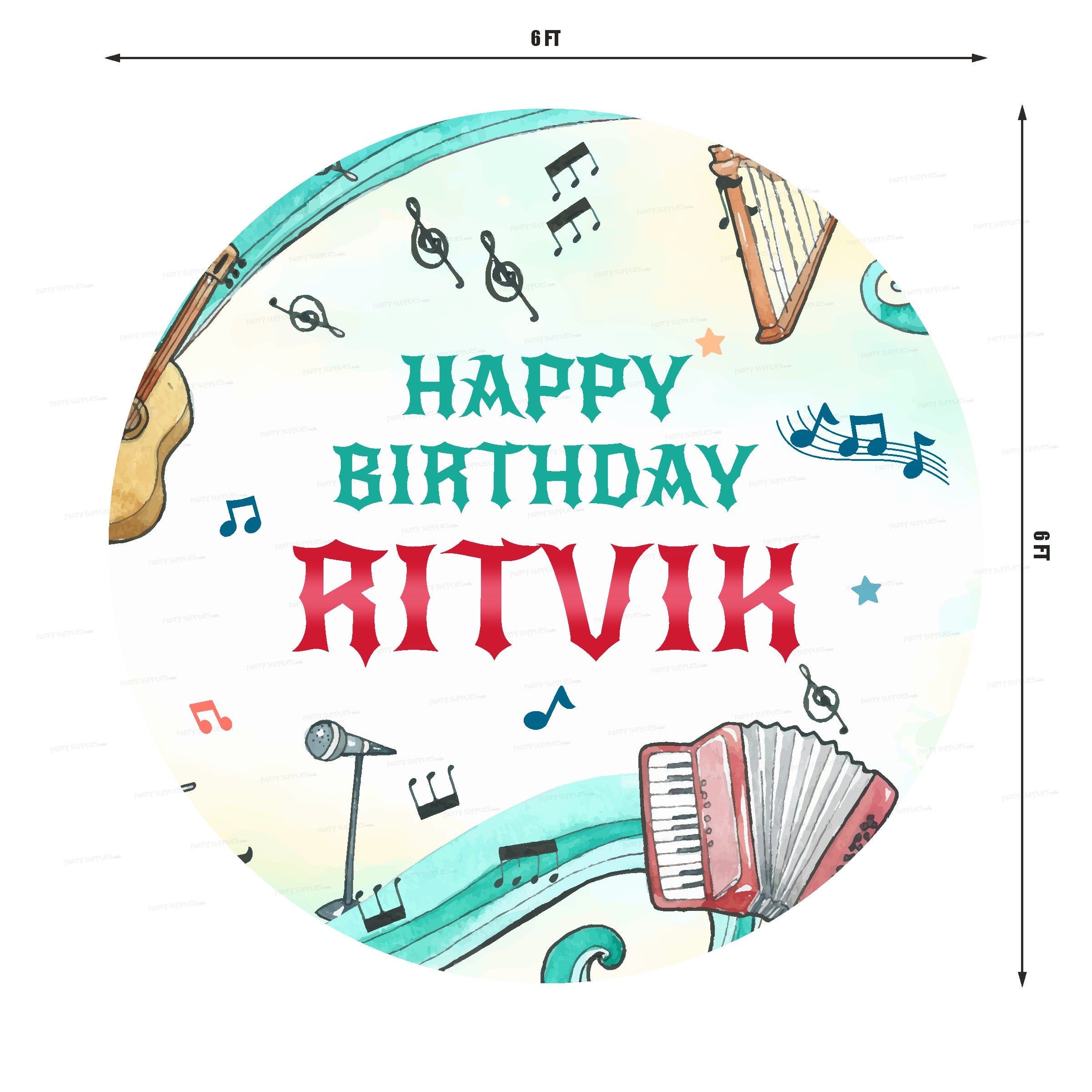 Music Theme Premier Round Backdrop