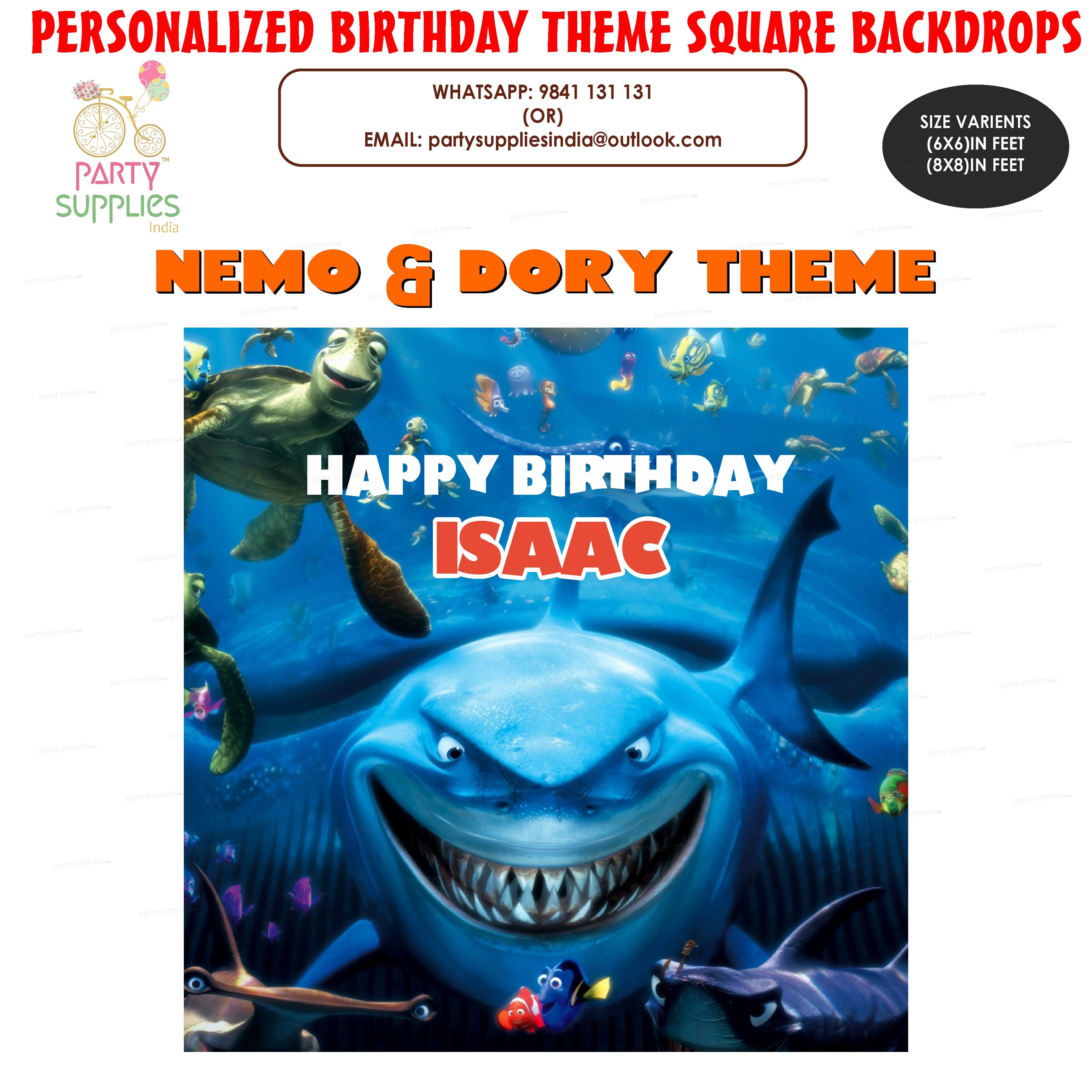 Nemo and Dory Theme Classic Square Backdrop - image 1 of 3 | Party Supplies India