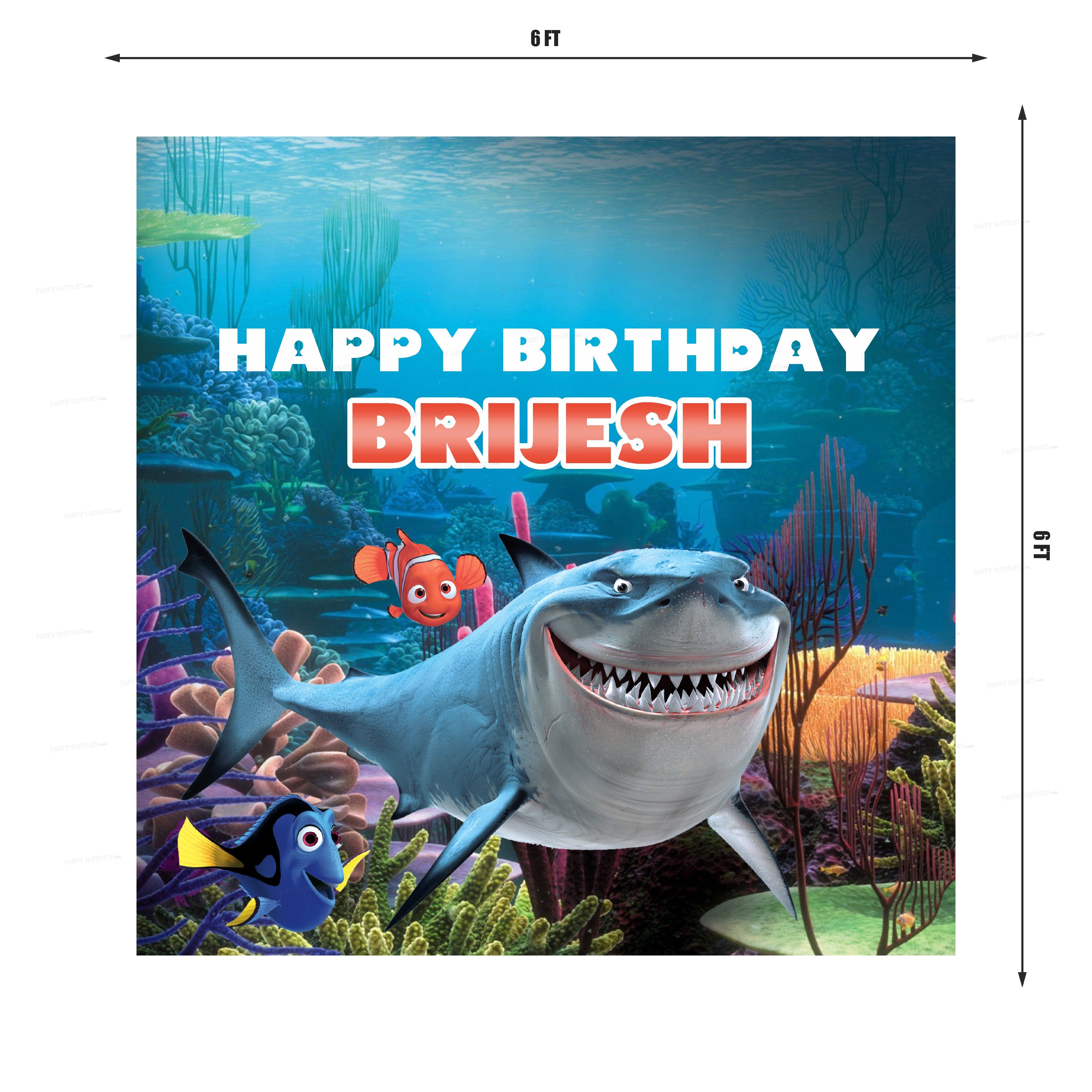 Nemo and Dory Theme Customized Square Backdrop