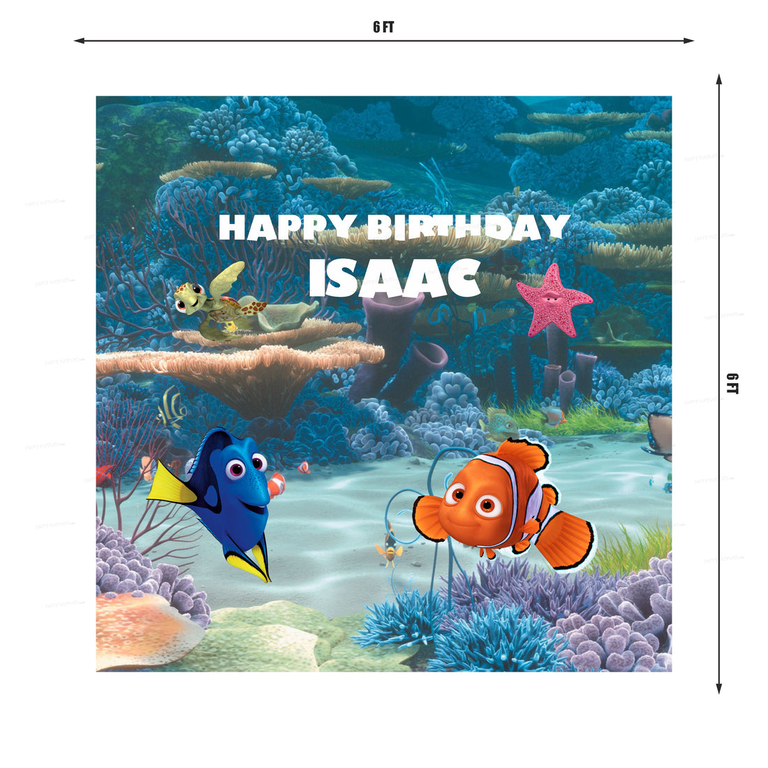 Nemo and Dory Theme Personalized Square Backdrop