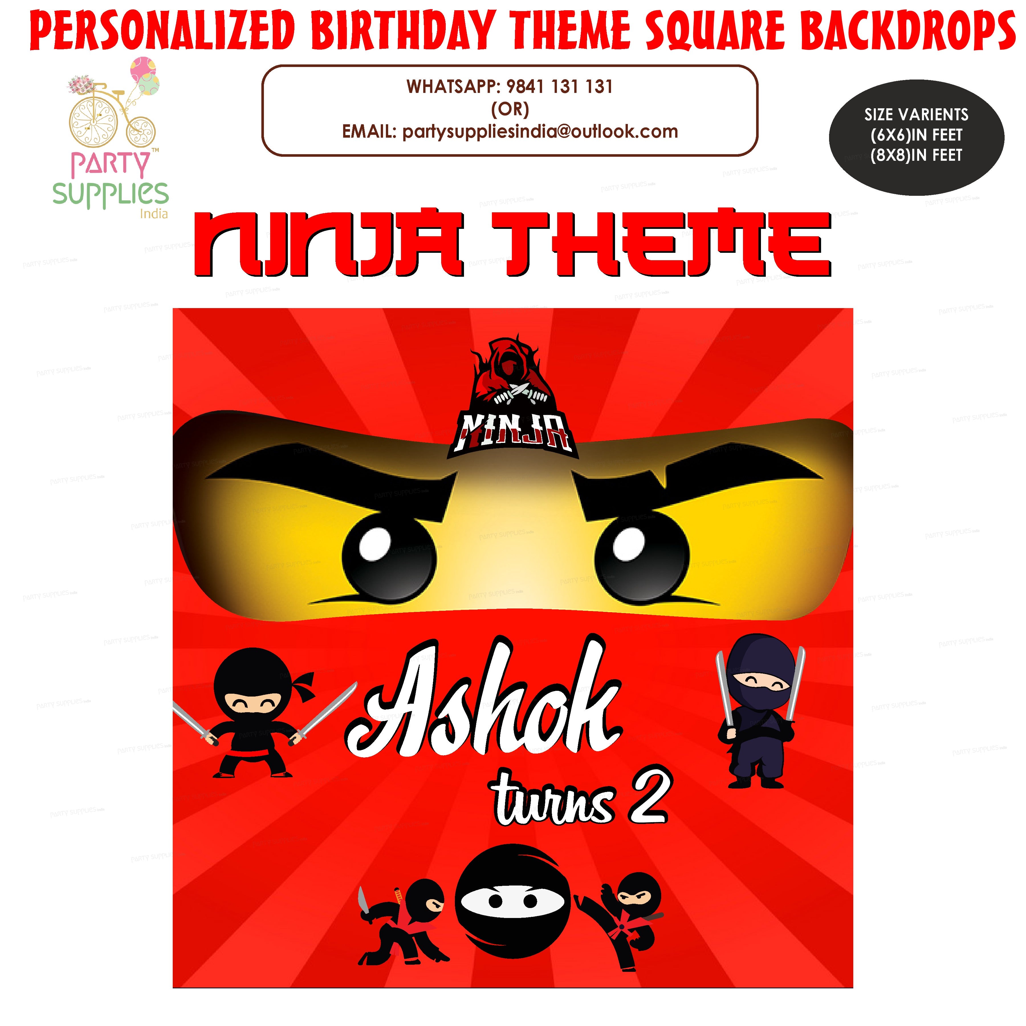 Ninja Theme Customized Square Backdrop