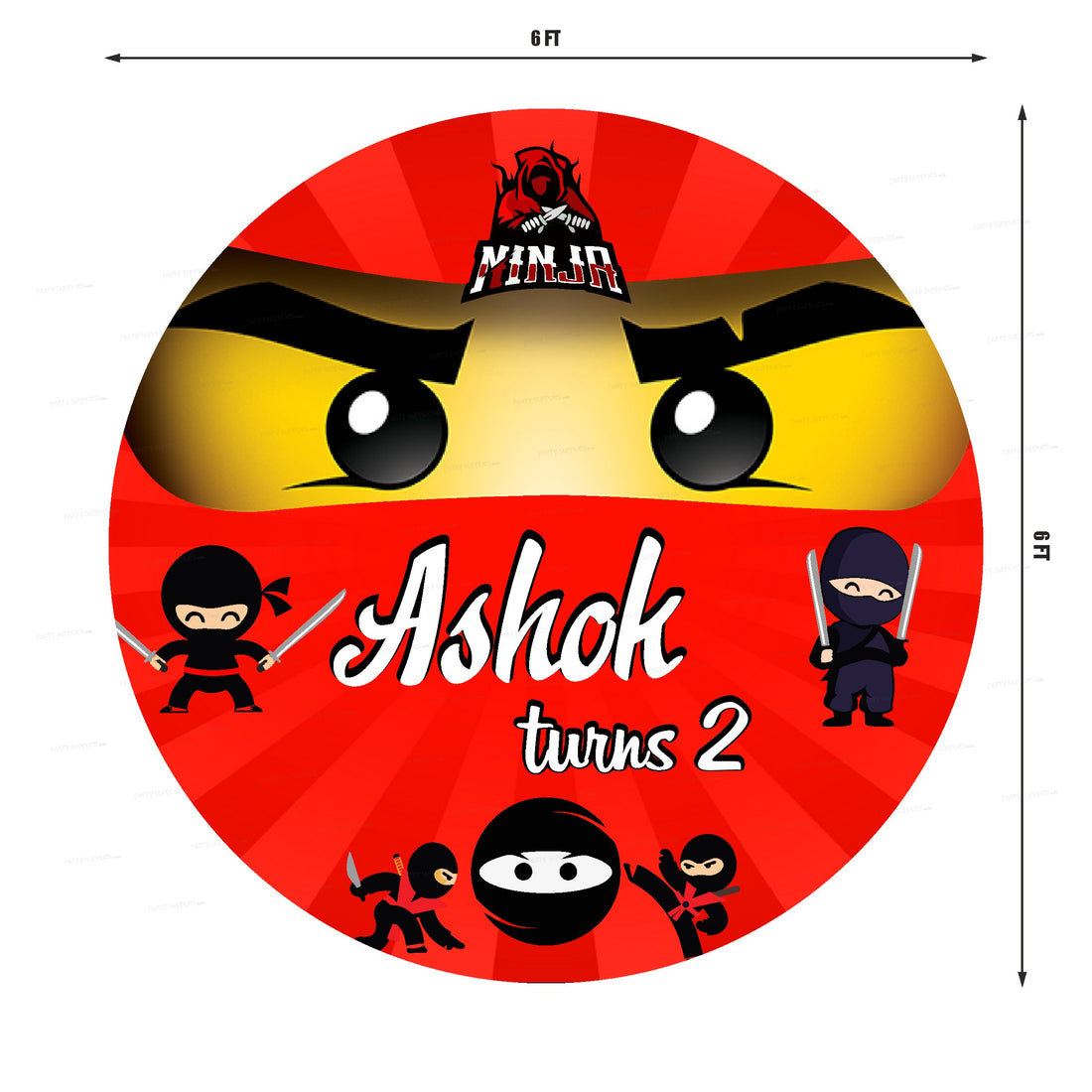 Ninja Theme Customized Round Backdrop