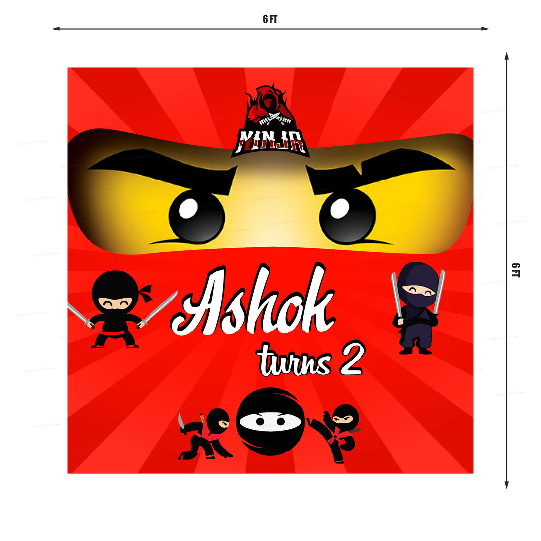 Ninja Theme Customized Square Backdrop
