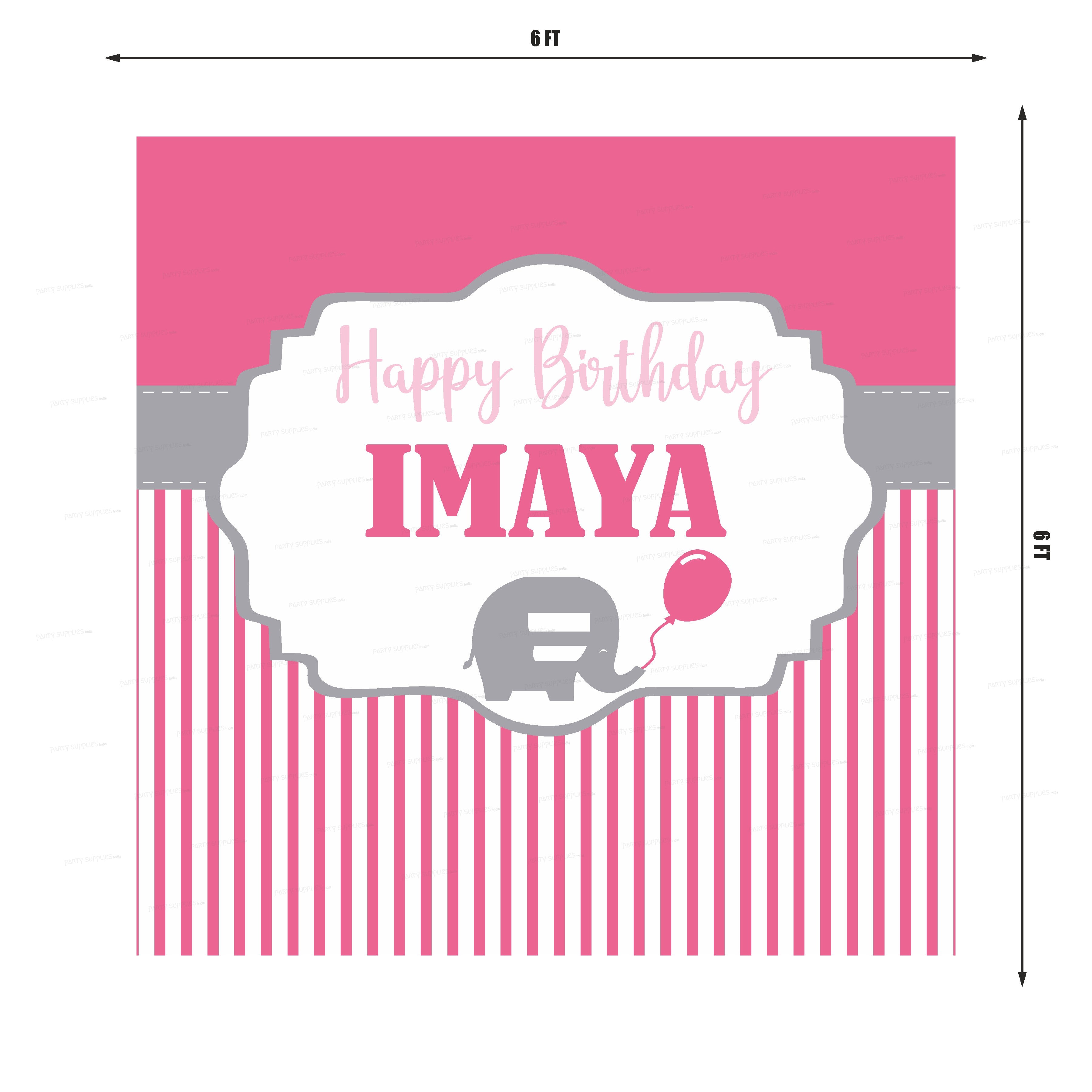 Pink Elephant Theme Square Backdrop