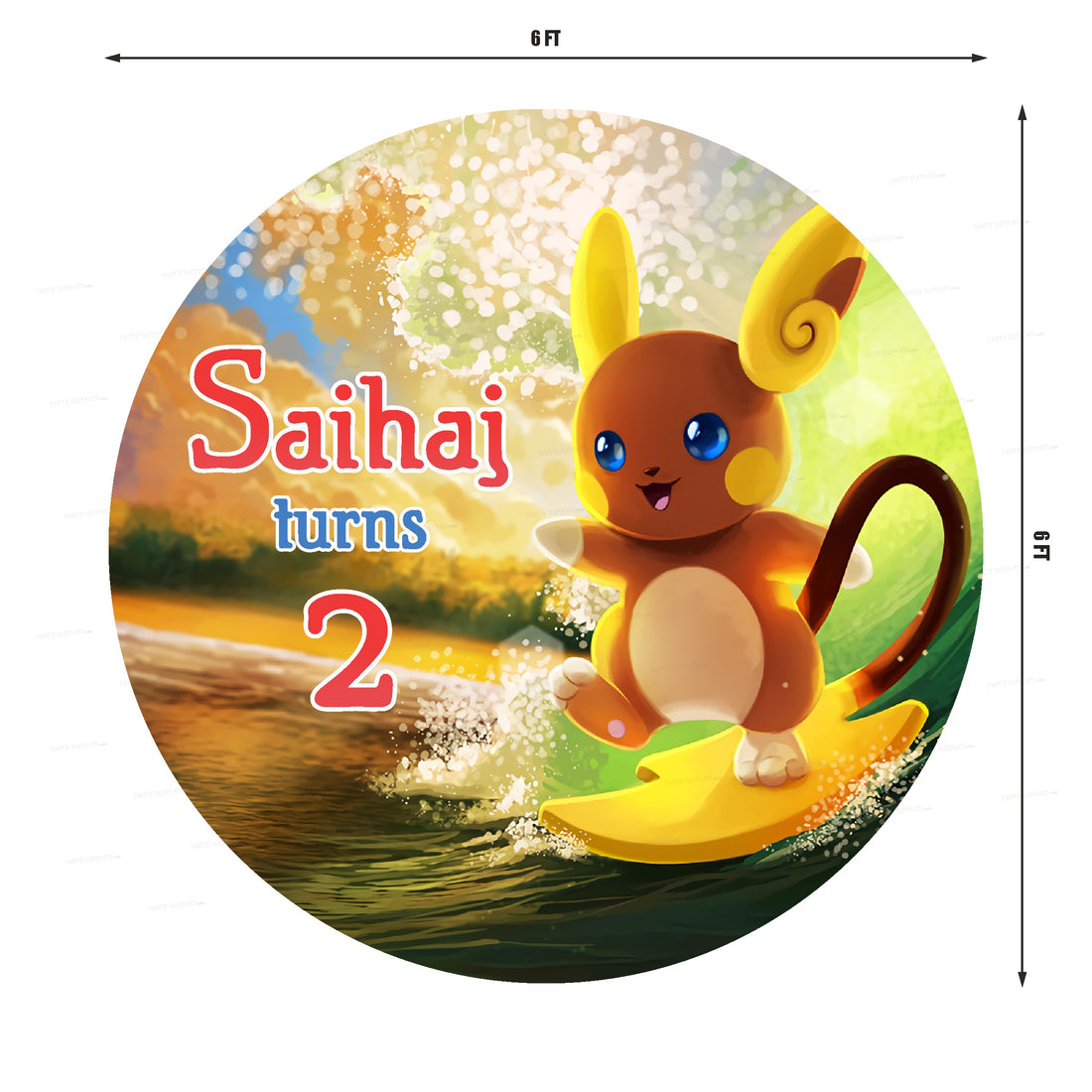 Pokemon Theme Customized Round Backdrop