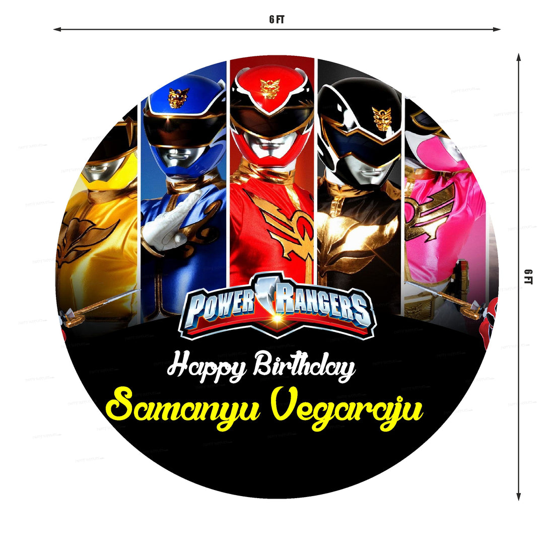Power Rangers Theme Customized Round Backdrop
