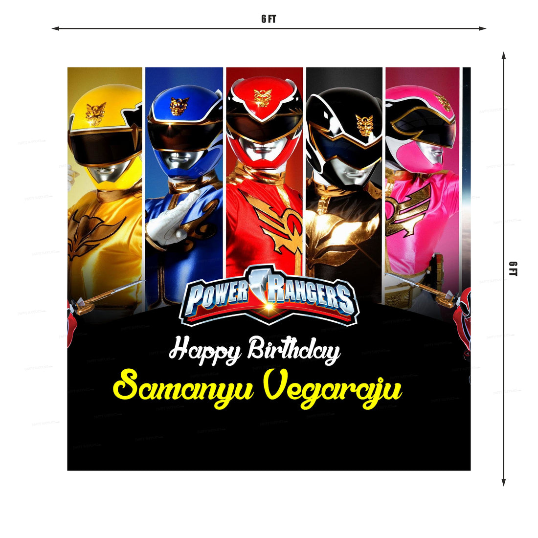 Power Rangers Theme Customized Square Backdrop