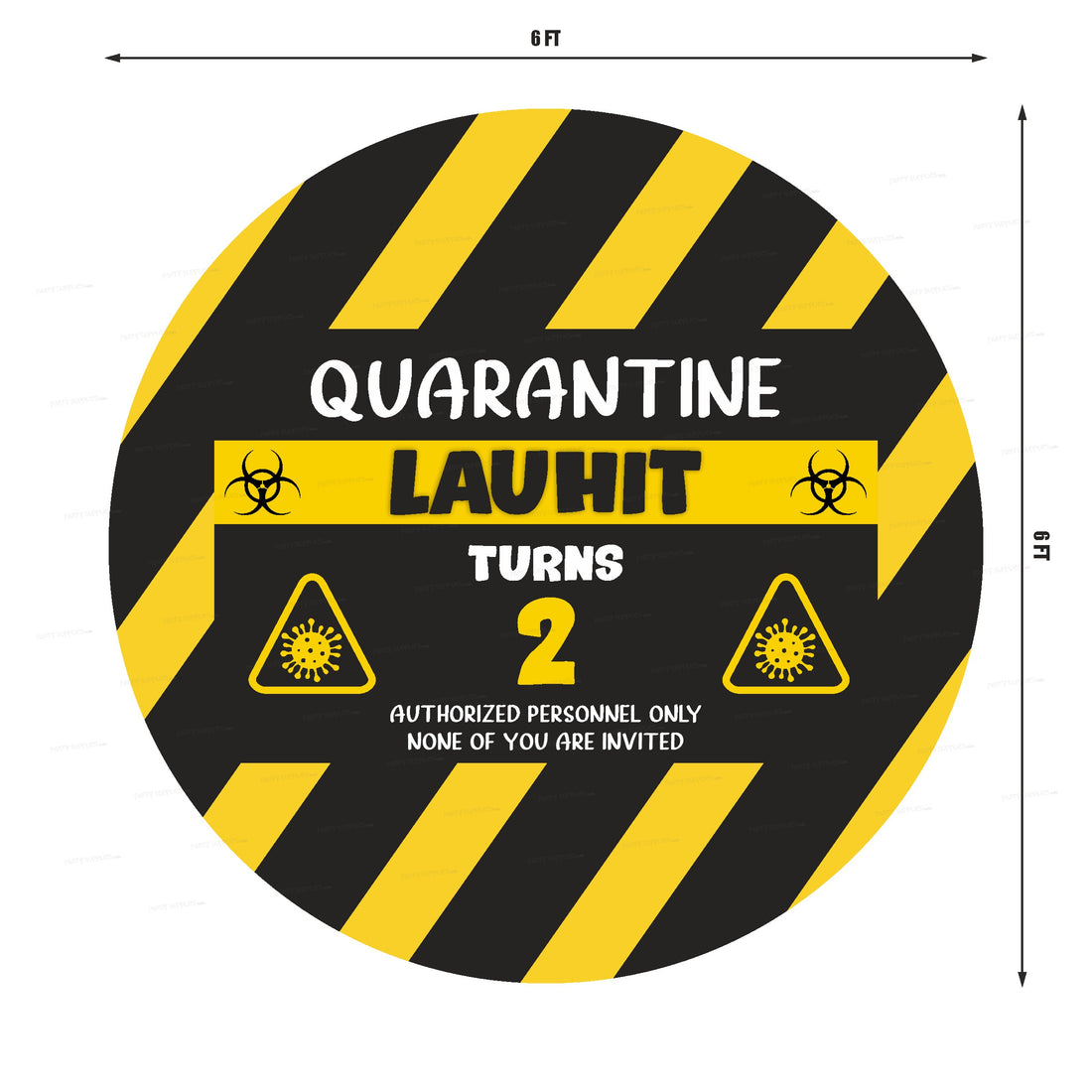 Quarantine Theme Personalized Round Backdrop