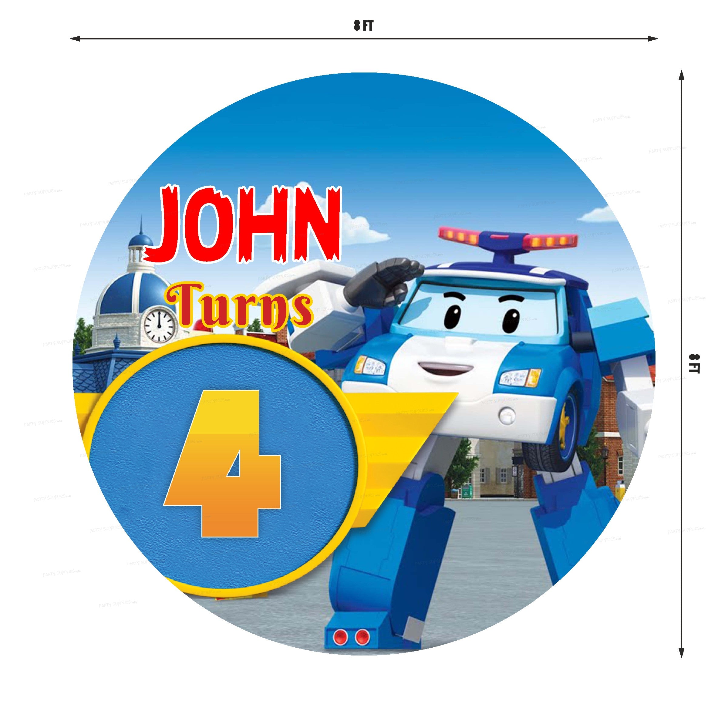 Robo Poli Theme Backdrop