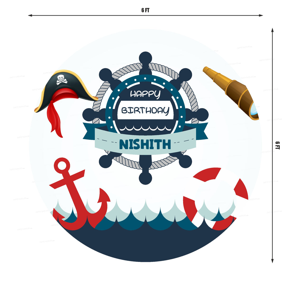 Sailor Theme Round Backdrop