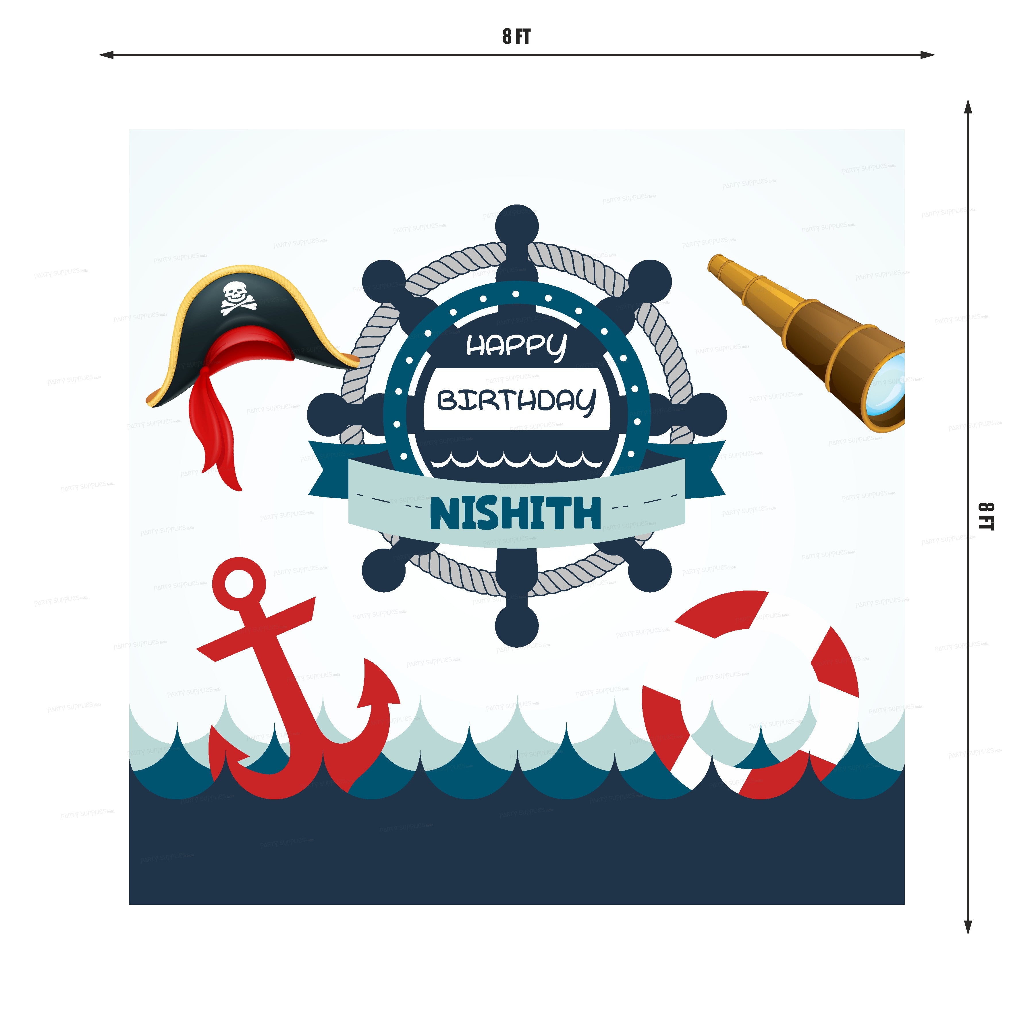 Sailor Theme Square Backdrop - image 3 of 3 | Party Supplies India