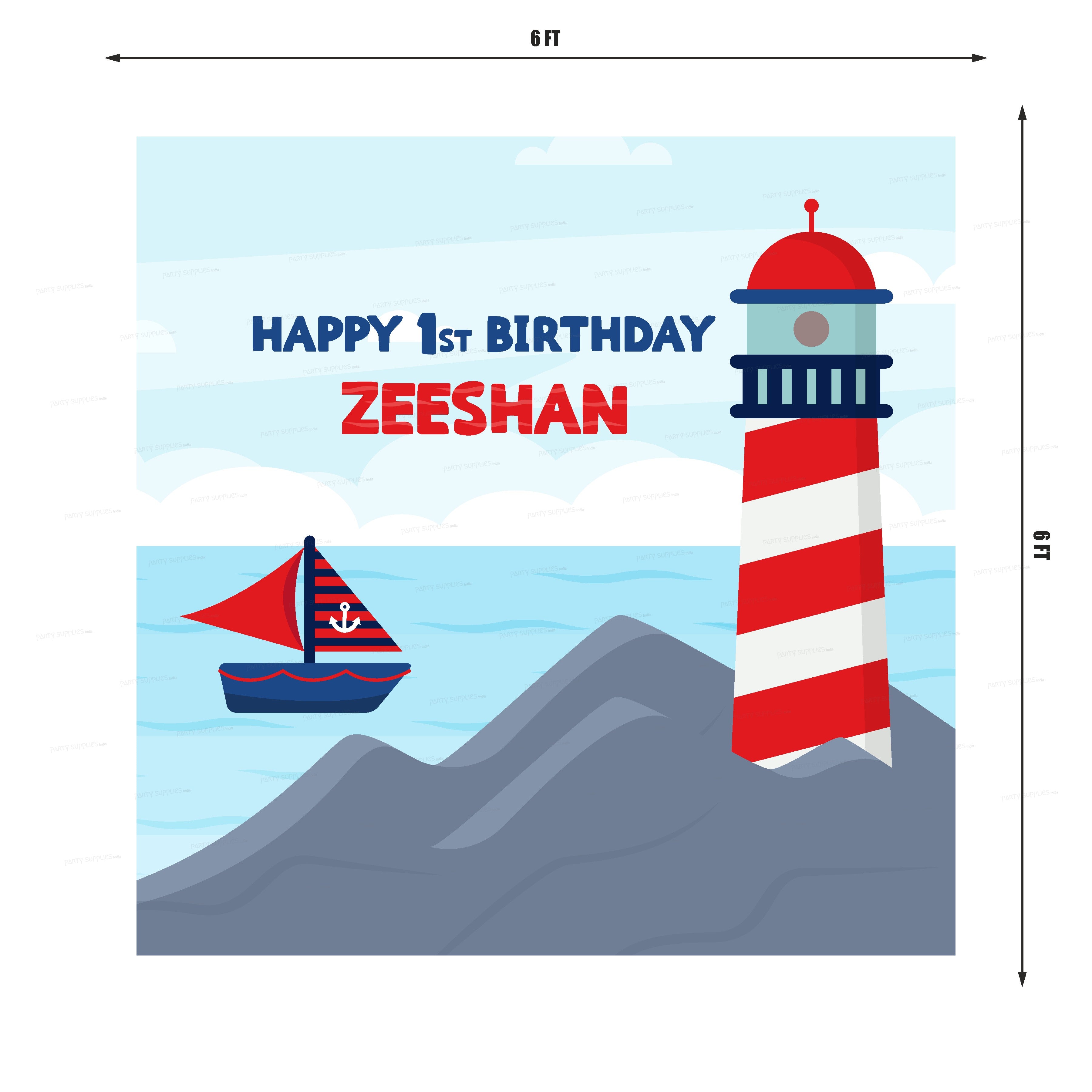 Sailor Theme Premium Square Backdrop