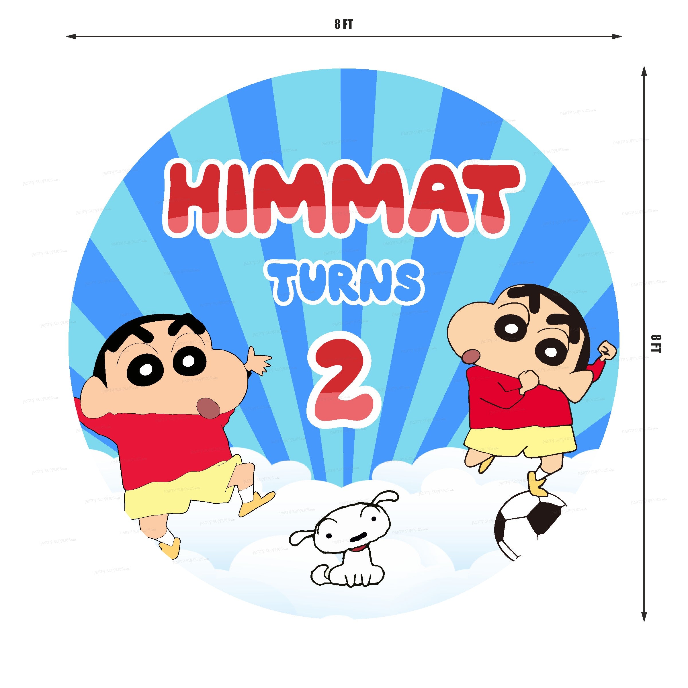 Shinchan Theme Round Backdrop