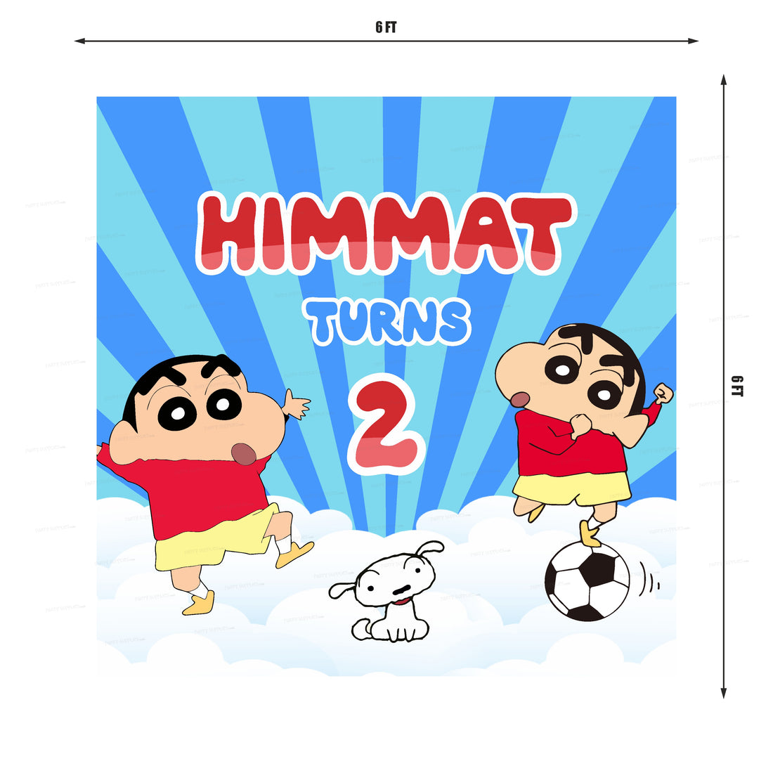 Shinchan Theme Square Backdrop