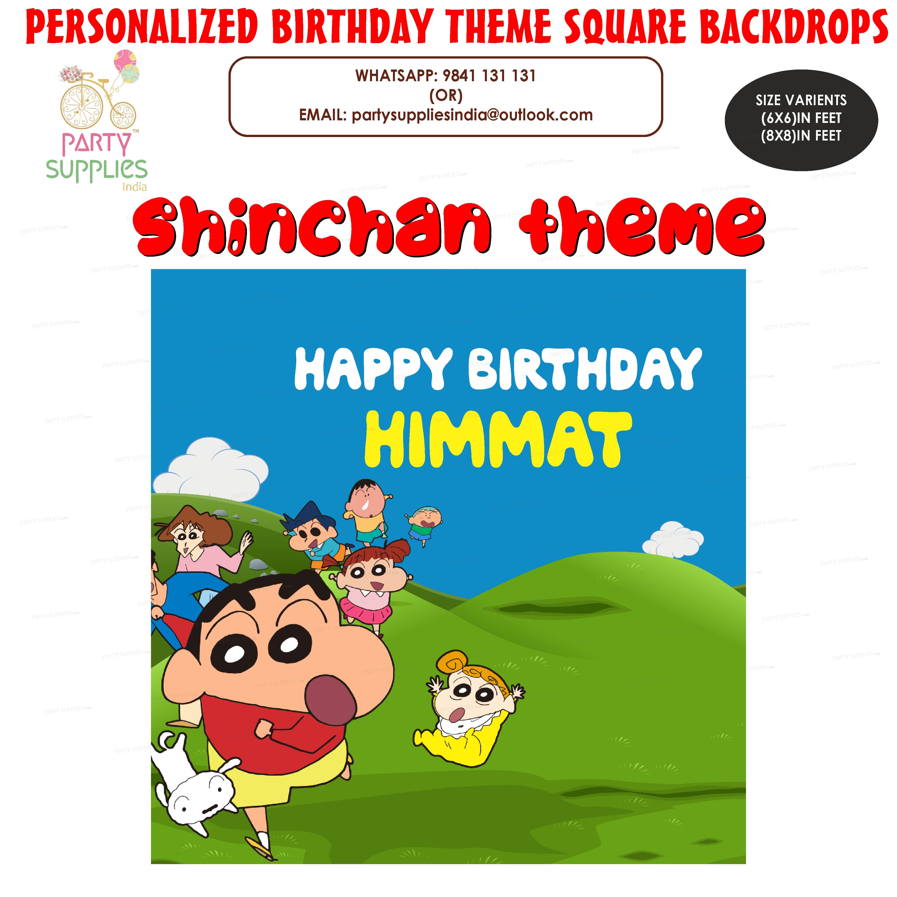 Shinchan Theme Customized Square Backdrop