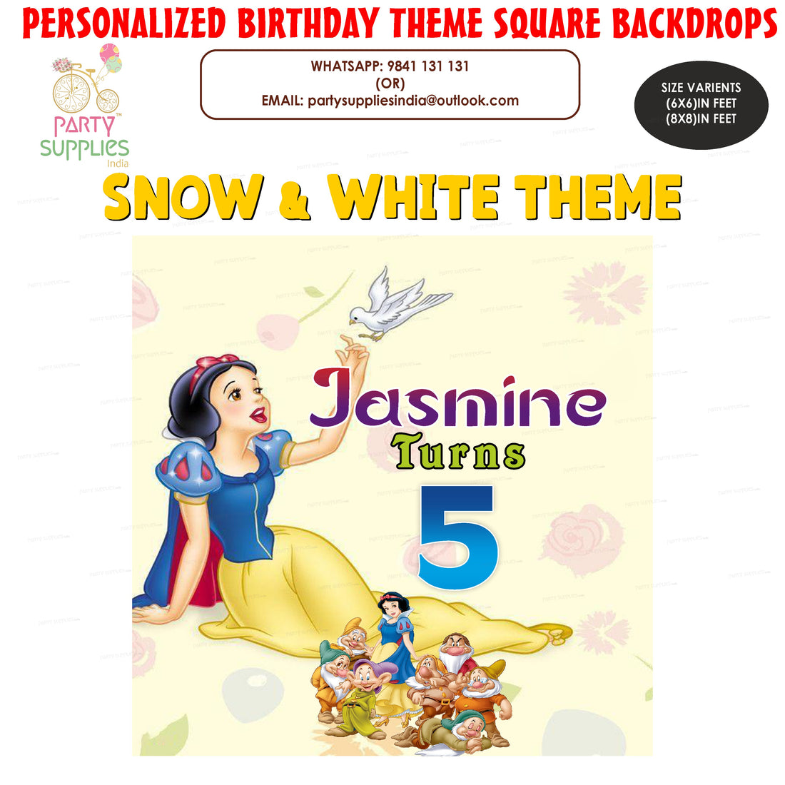 PSI Snow And White Theme Square Backdrop