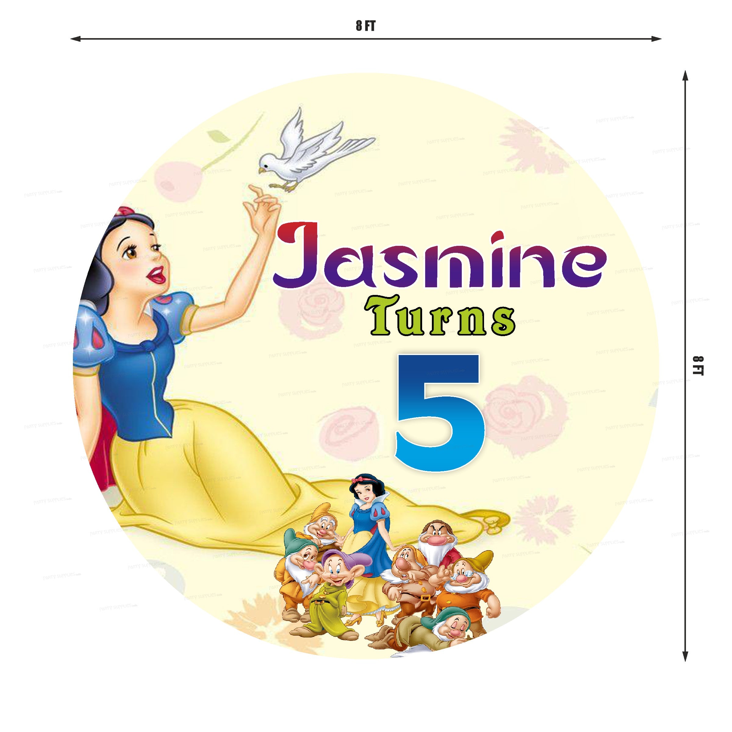 Snow And White Theme Round Backdrop