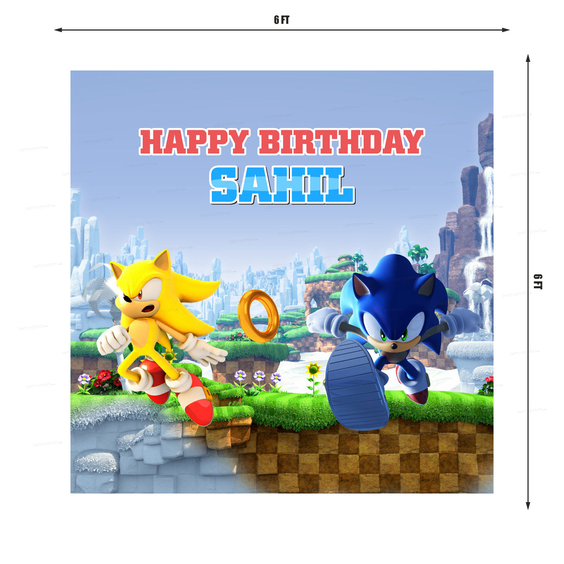 PSI Sonic the Hedgehog Theme Standard Square Backdrop