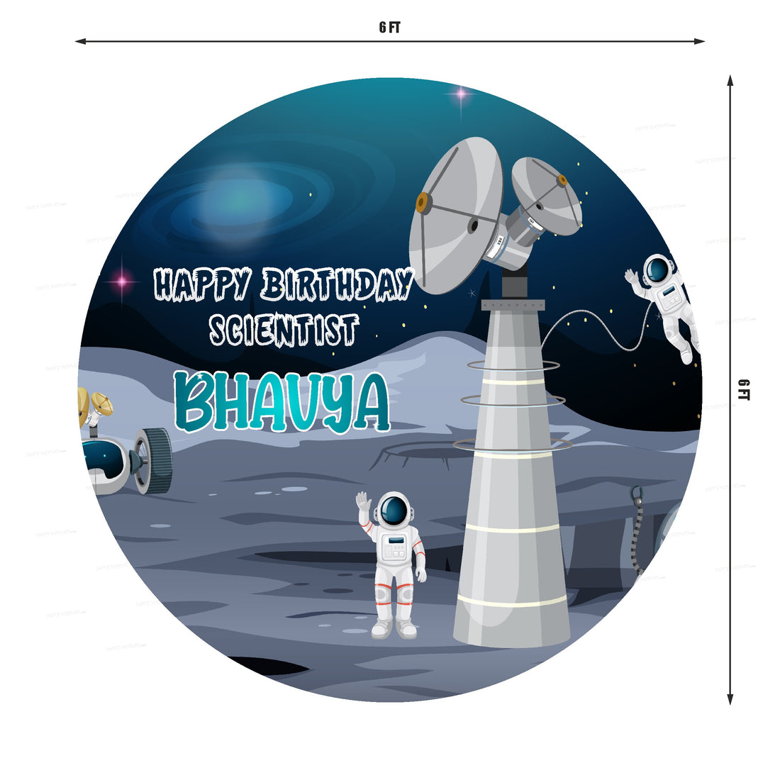 Space Theme Customized Round Backdrop
