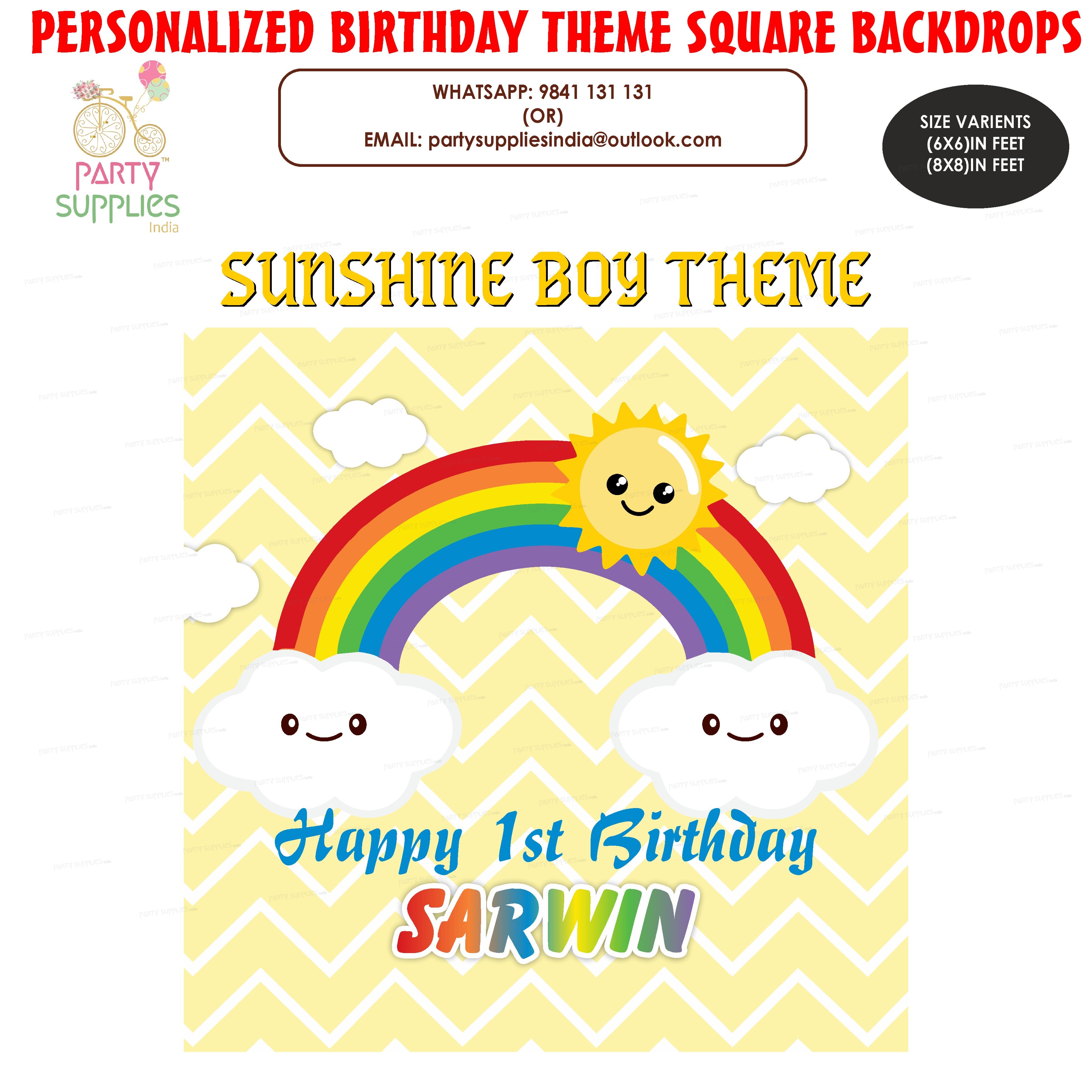 Sunshine Theme Boy Square Backdrop