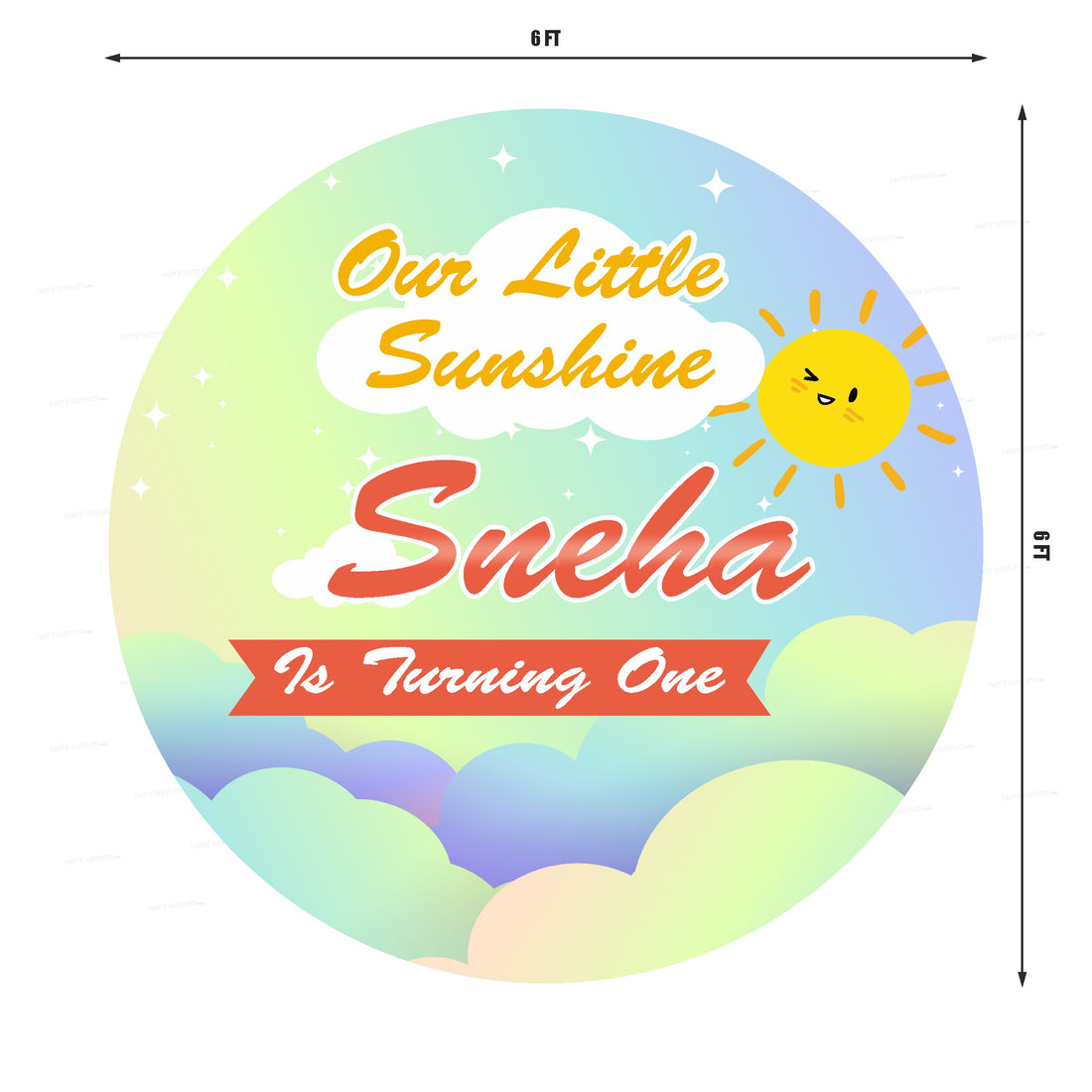Sunshine Theme Girl Customized Round Backdrop